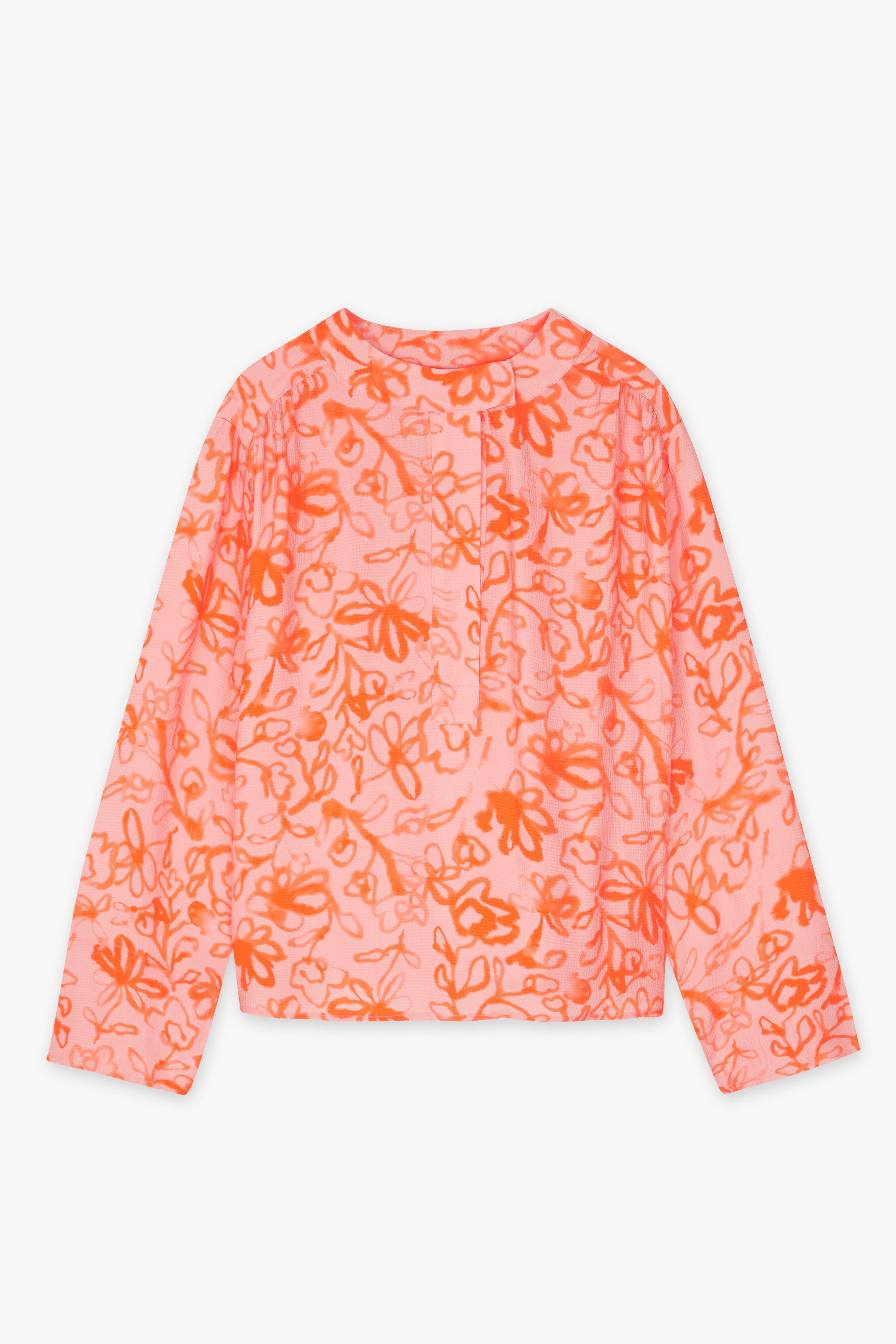 CKS Dames - SALEDO - blouse korte mouwen - intens oranje
