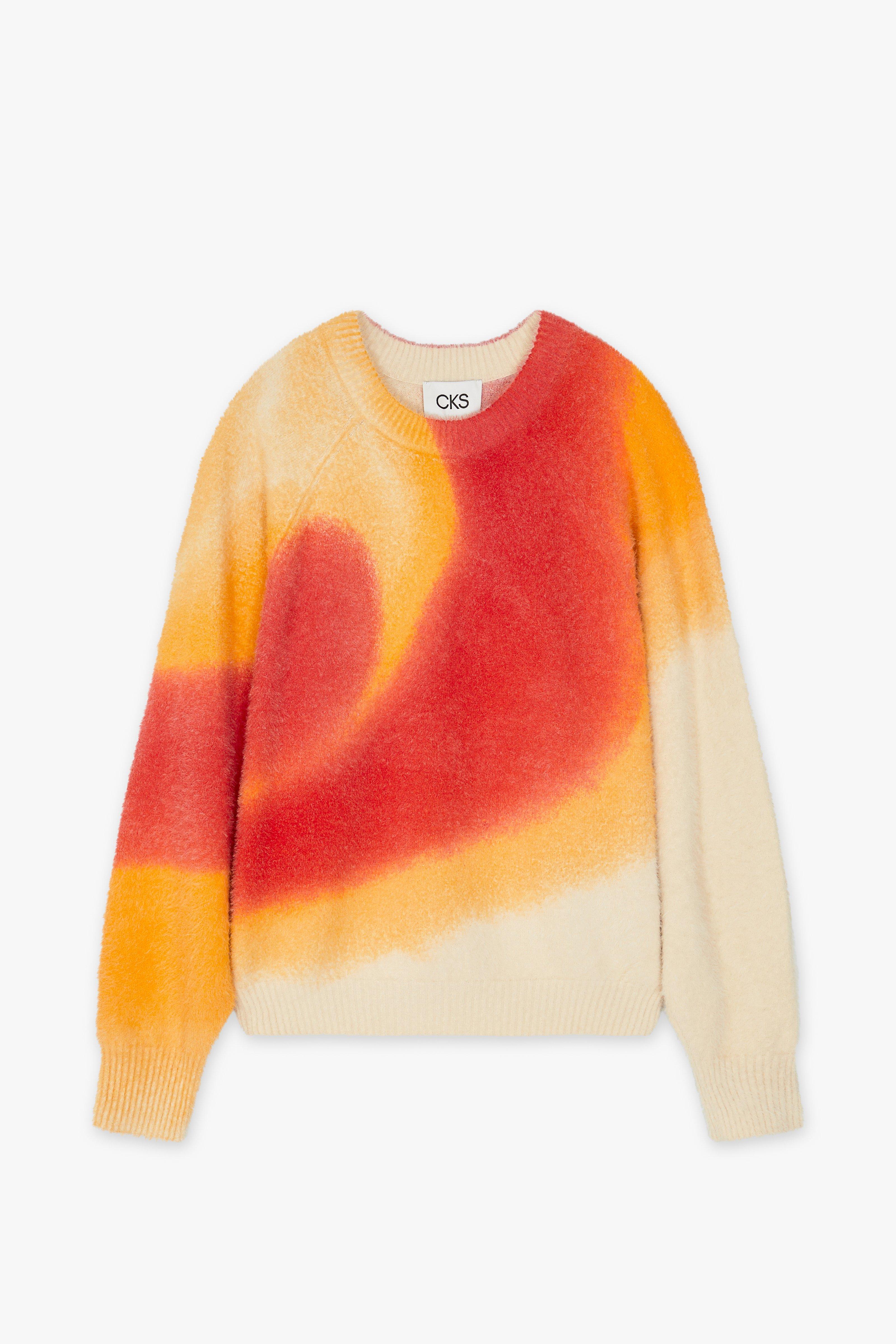 CKS Dames - PRINTER - Pullover - Hellorange