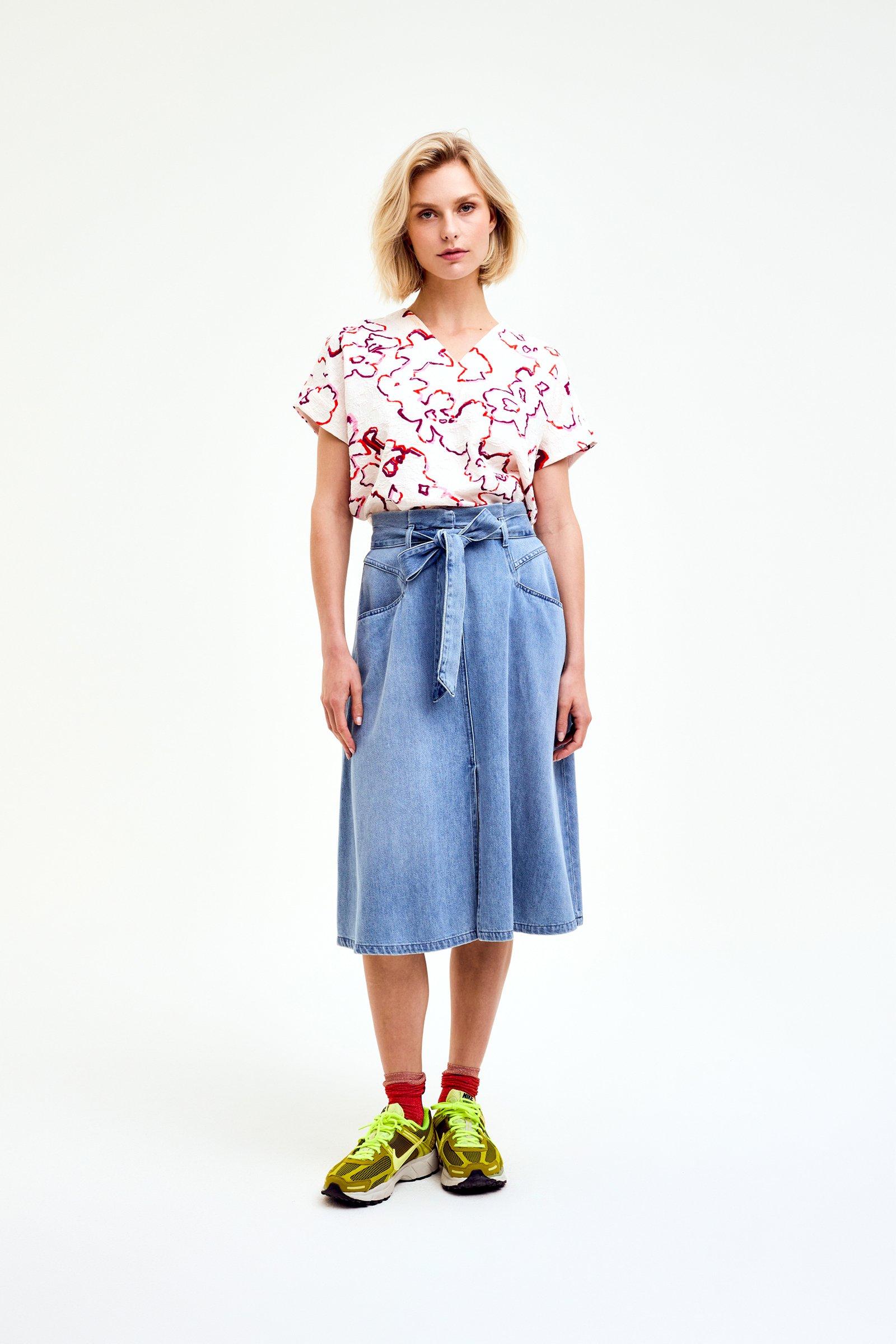 CKS Dames - INOA - midi skirt - blue