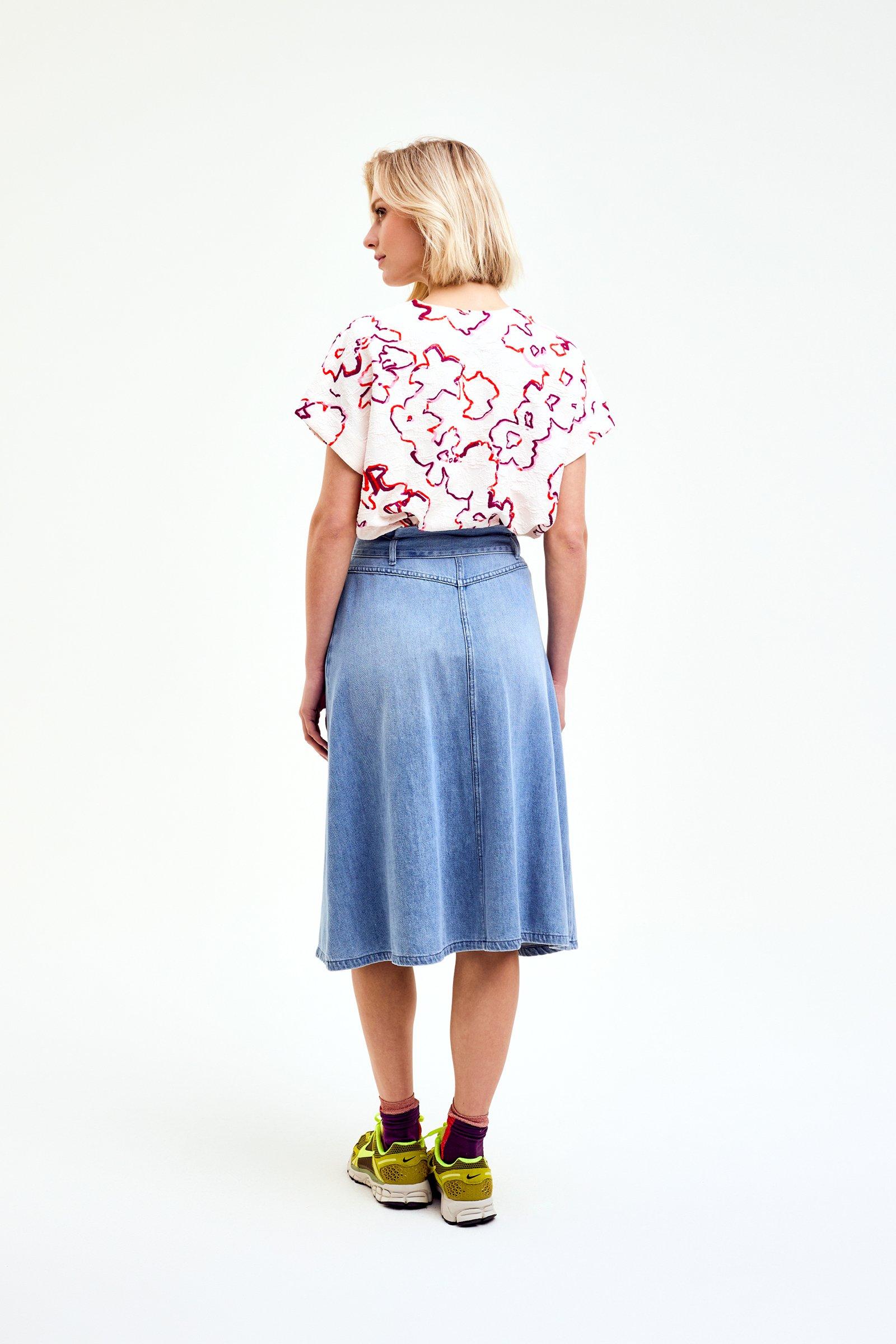 CKS Dames - INOA - midi skirt - blue