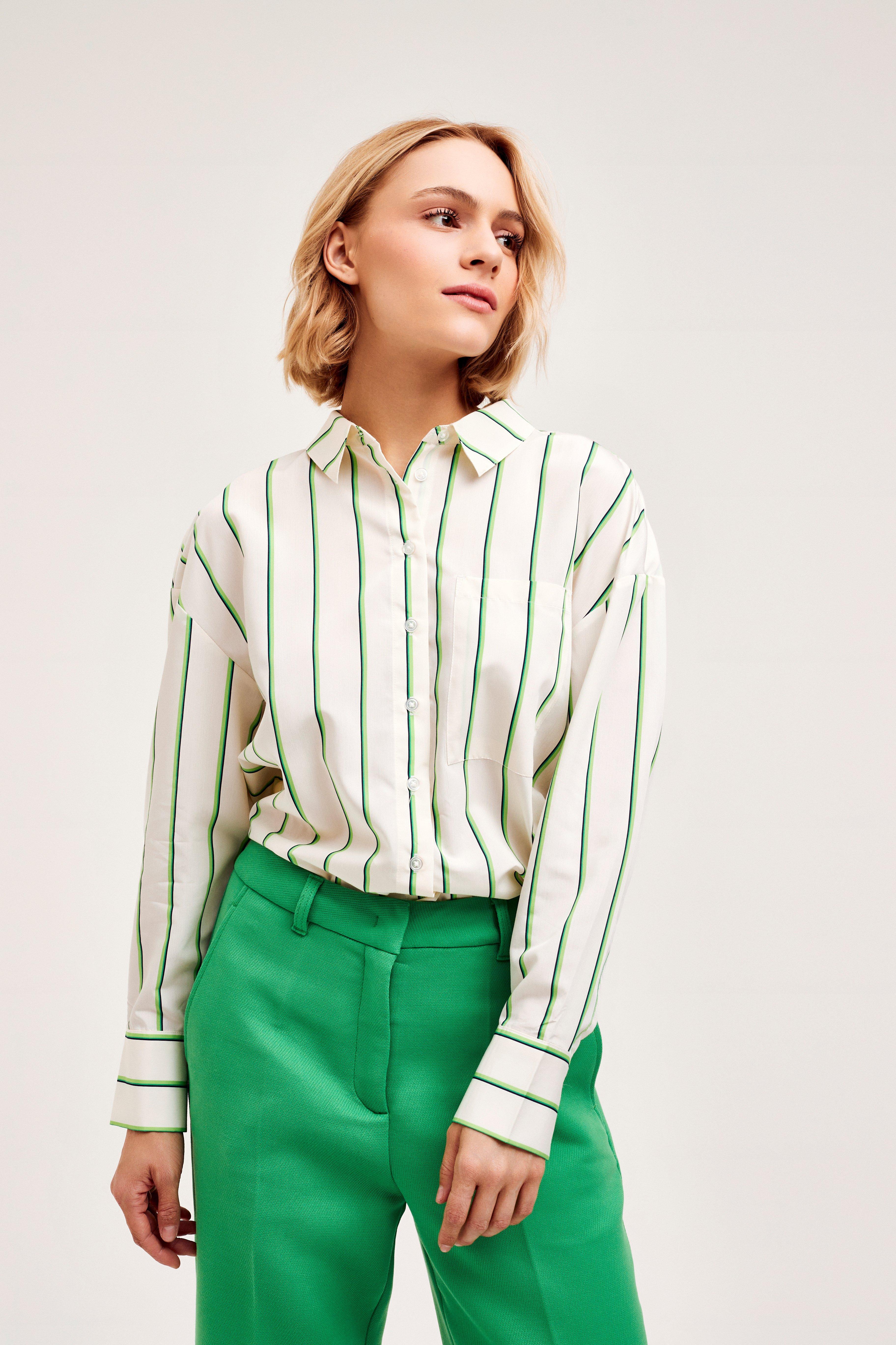 CKS Dames - SUPER - blouse korte mouwen - felgroen