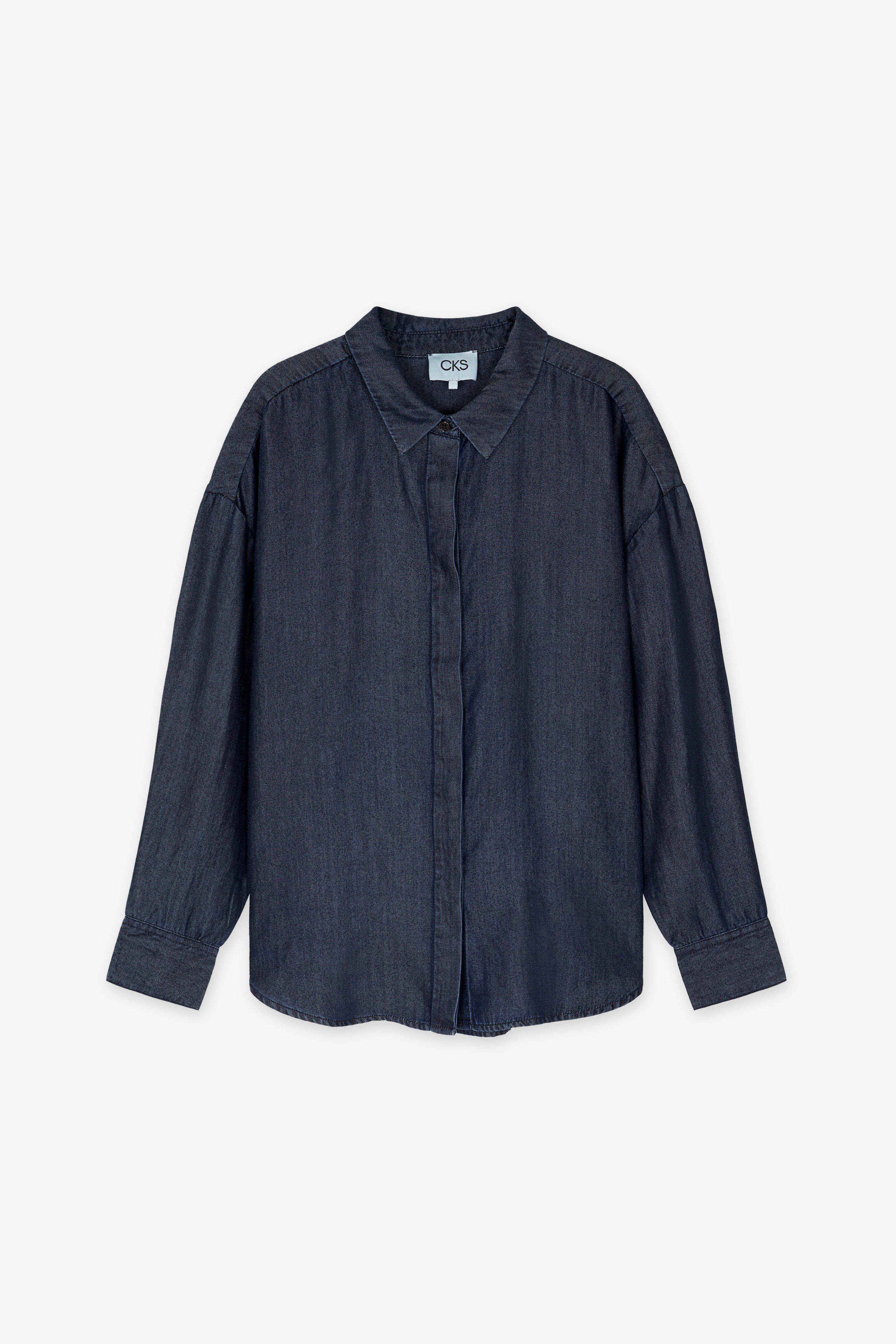 CKS Dames - RUTTENS - blouse korte mouwen - donkerblauw