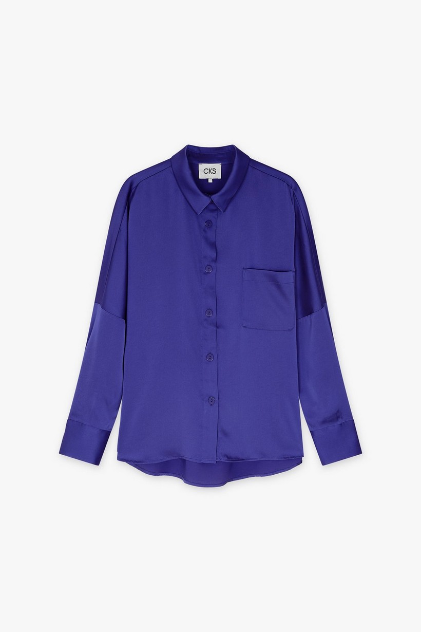 CKS Dames - WAZNA - blouse lange mouwen - blauw