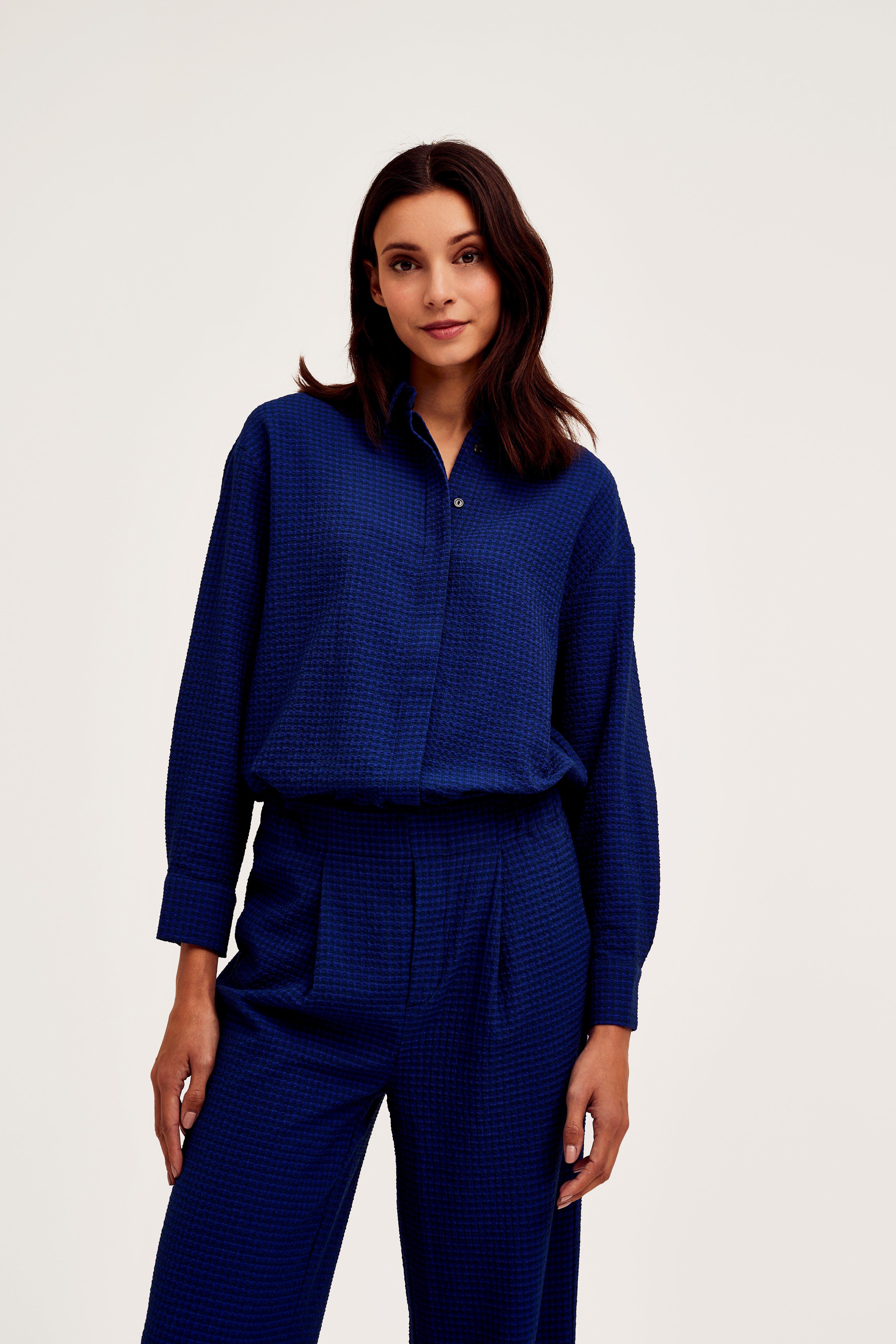 CKS Dames - SANDY - blouse korte mouwen - intens blauw