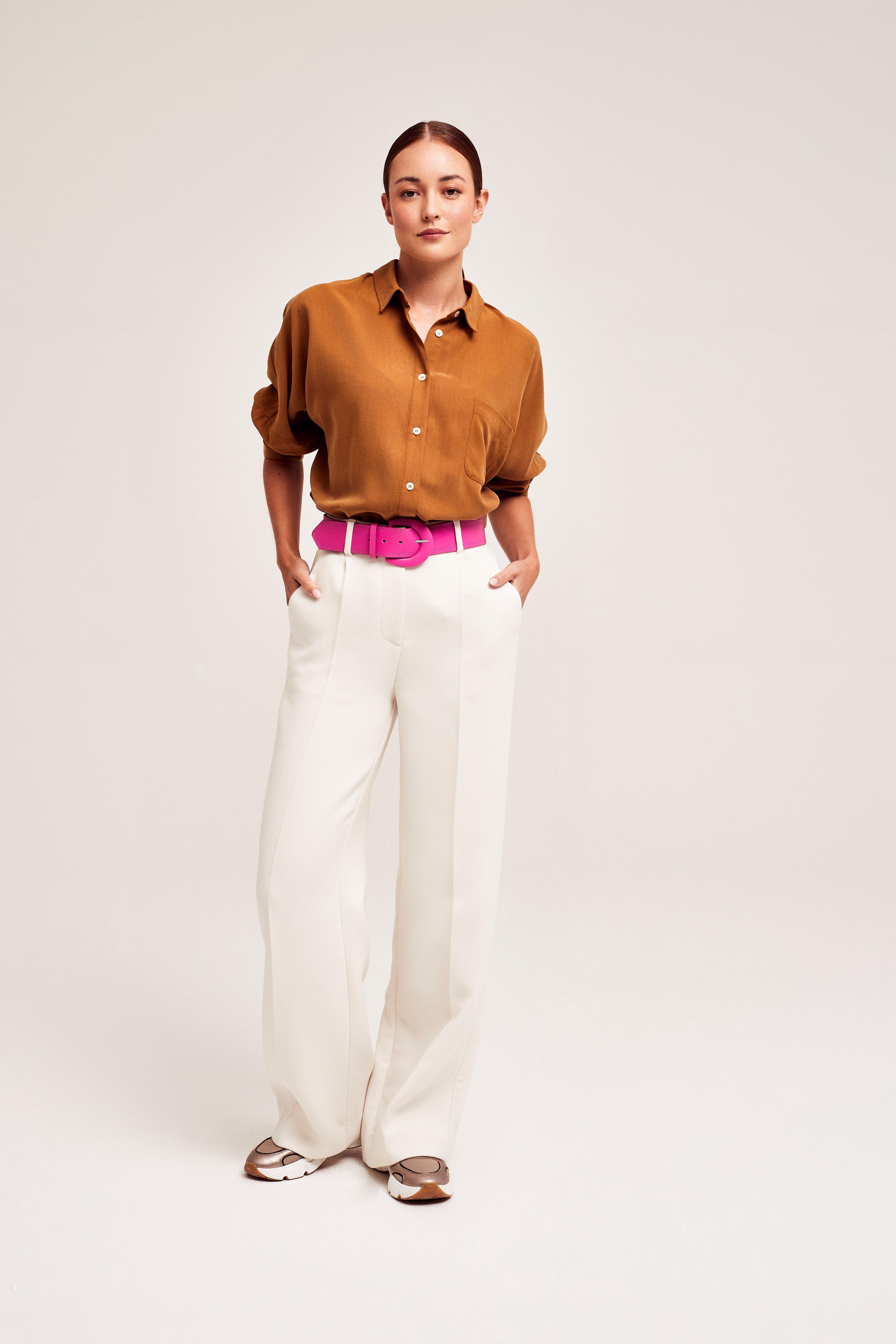 CKS Dames - WAZNA - blouse lange mouwen - lichtbruin