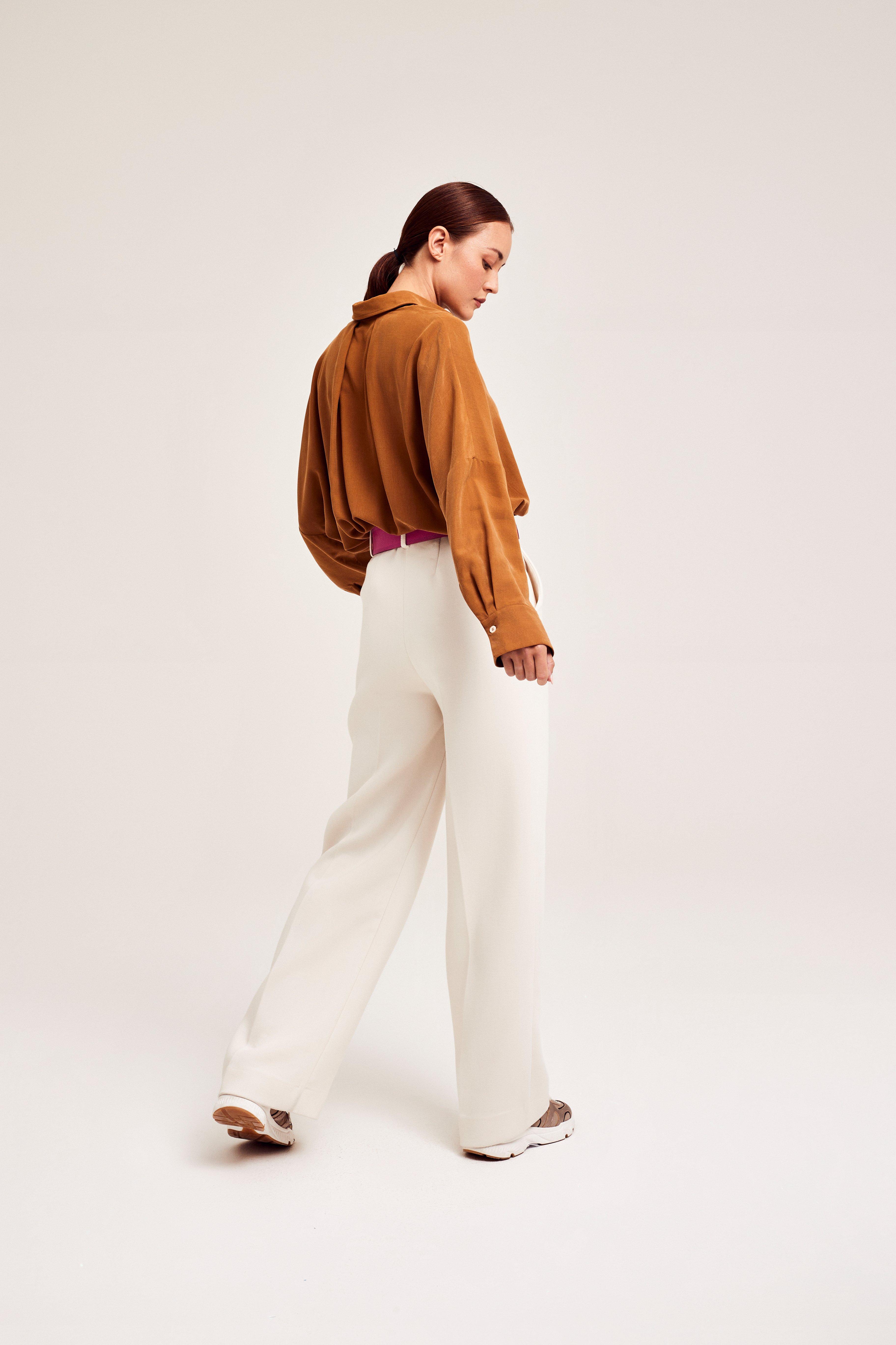 CKS Dames - WAZNA - blouse lange mouwen - lichtbruin