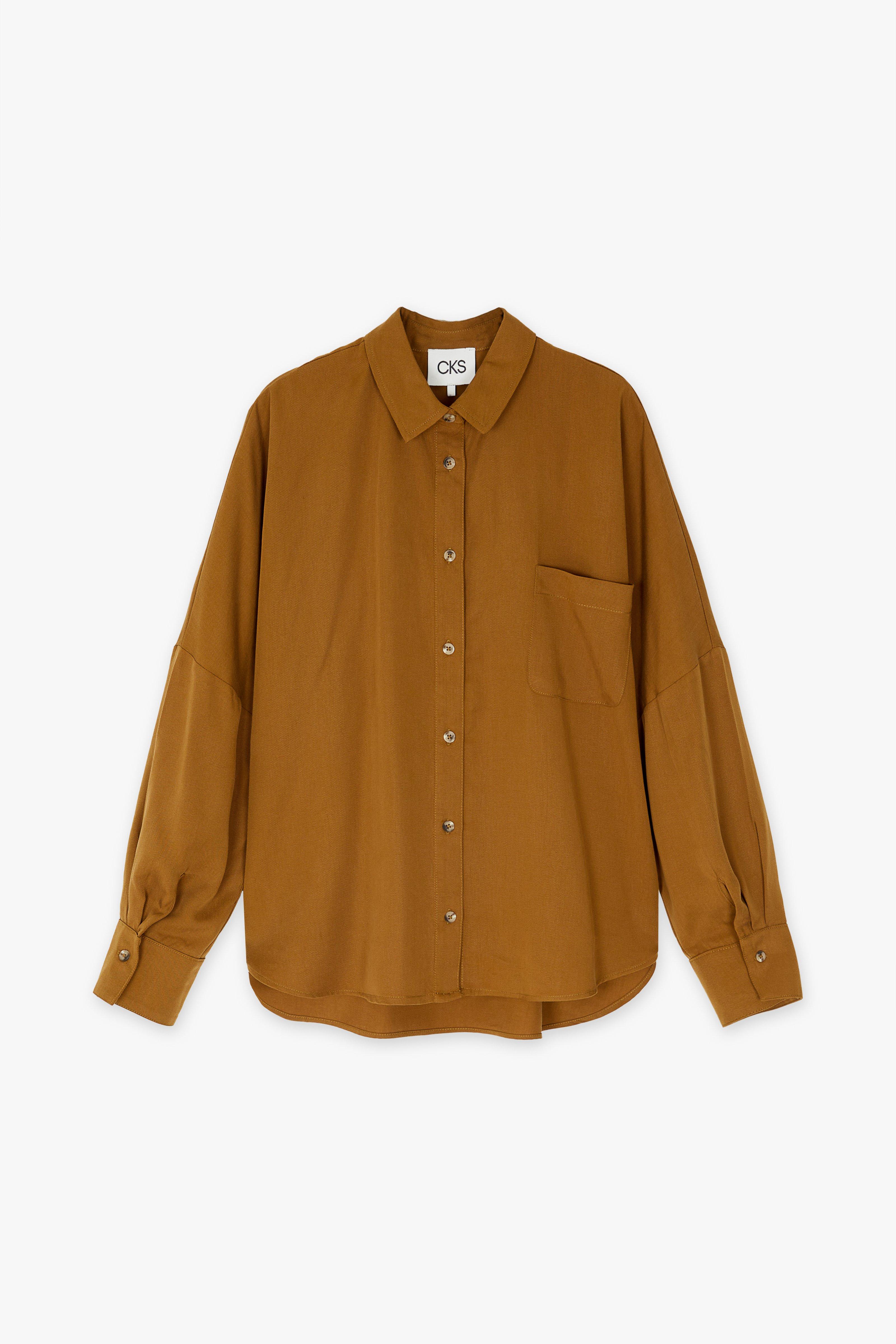 CKS Dames - WAZNA - blouse korte mouwen - lichtbruin