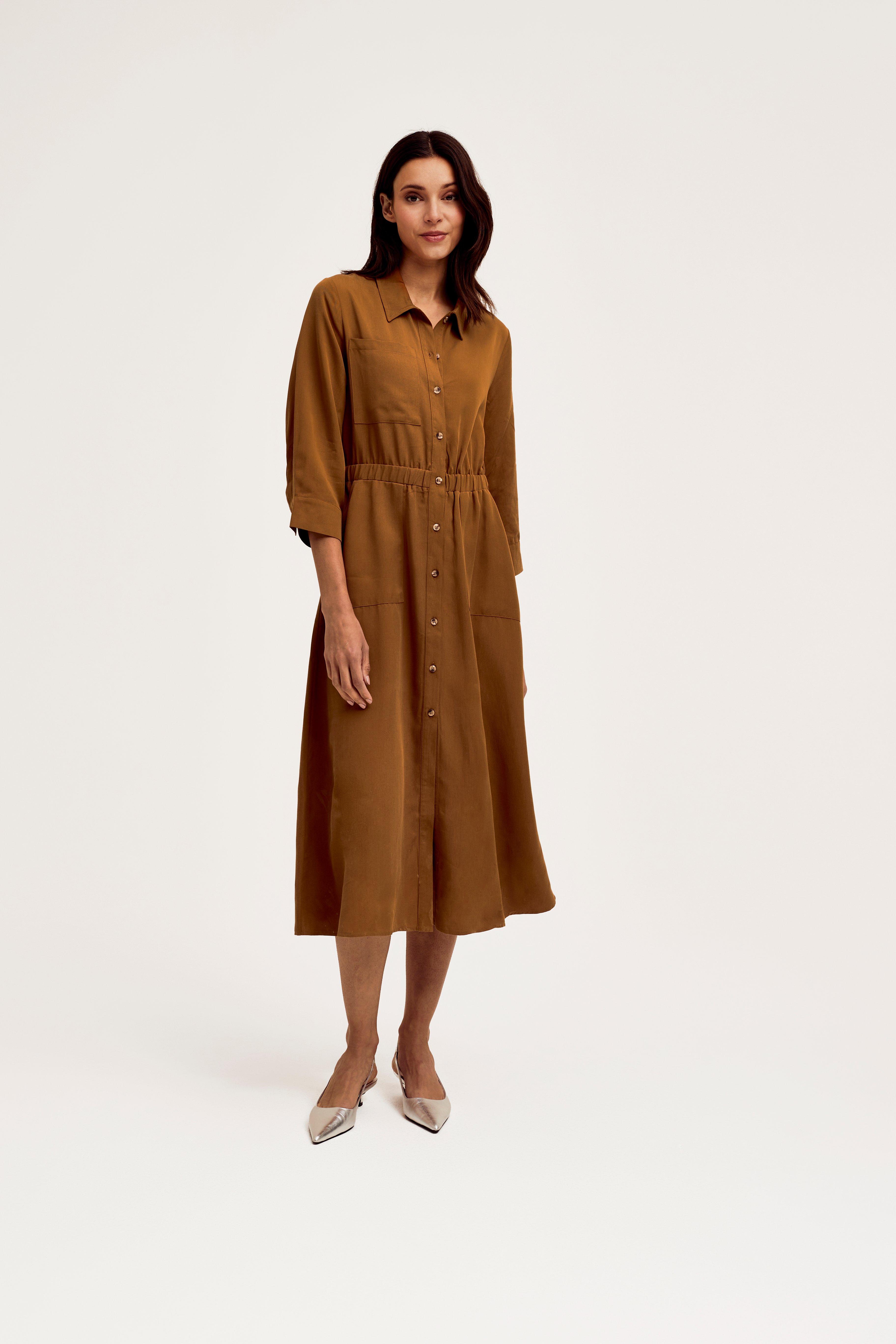 CKS Dames - DESTINY - midi dress - bright brown