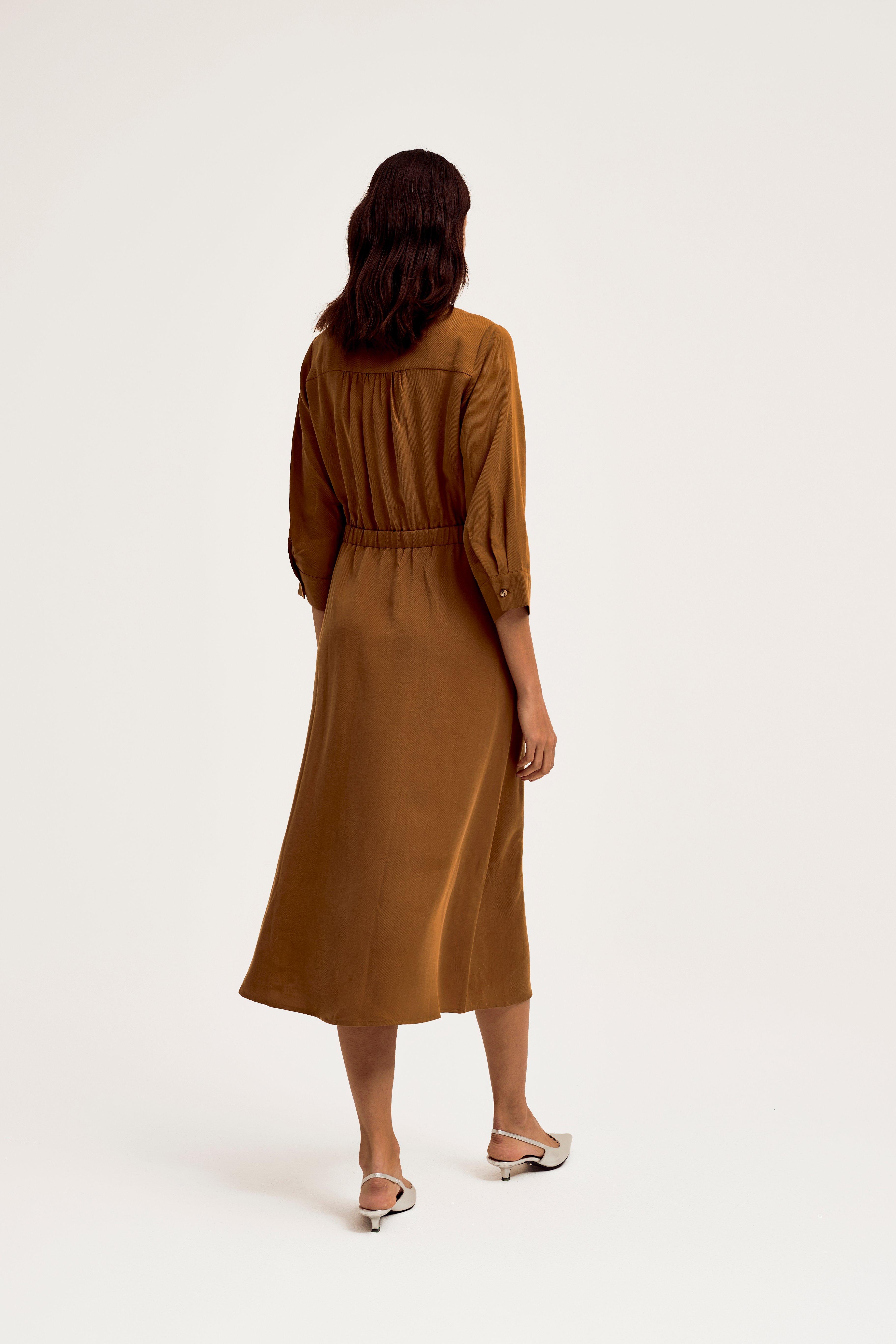 CKS Dames - DESTINY - Midi-Kleid - Hellbraun