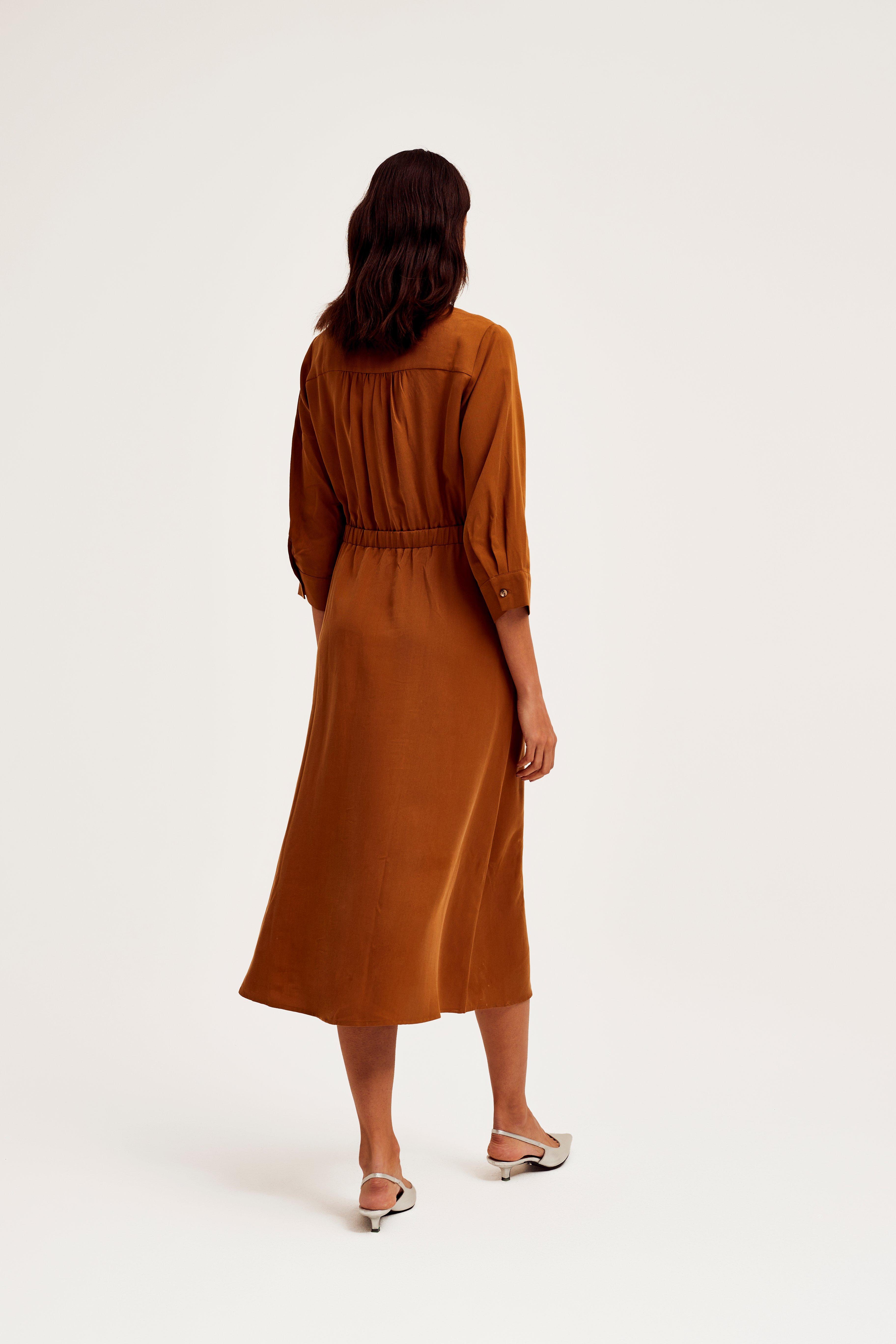CKS Dames - DESTINY - Midi-Kleid - Hellbraun