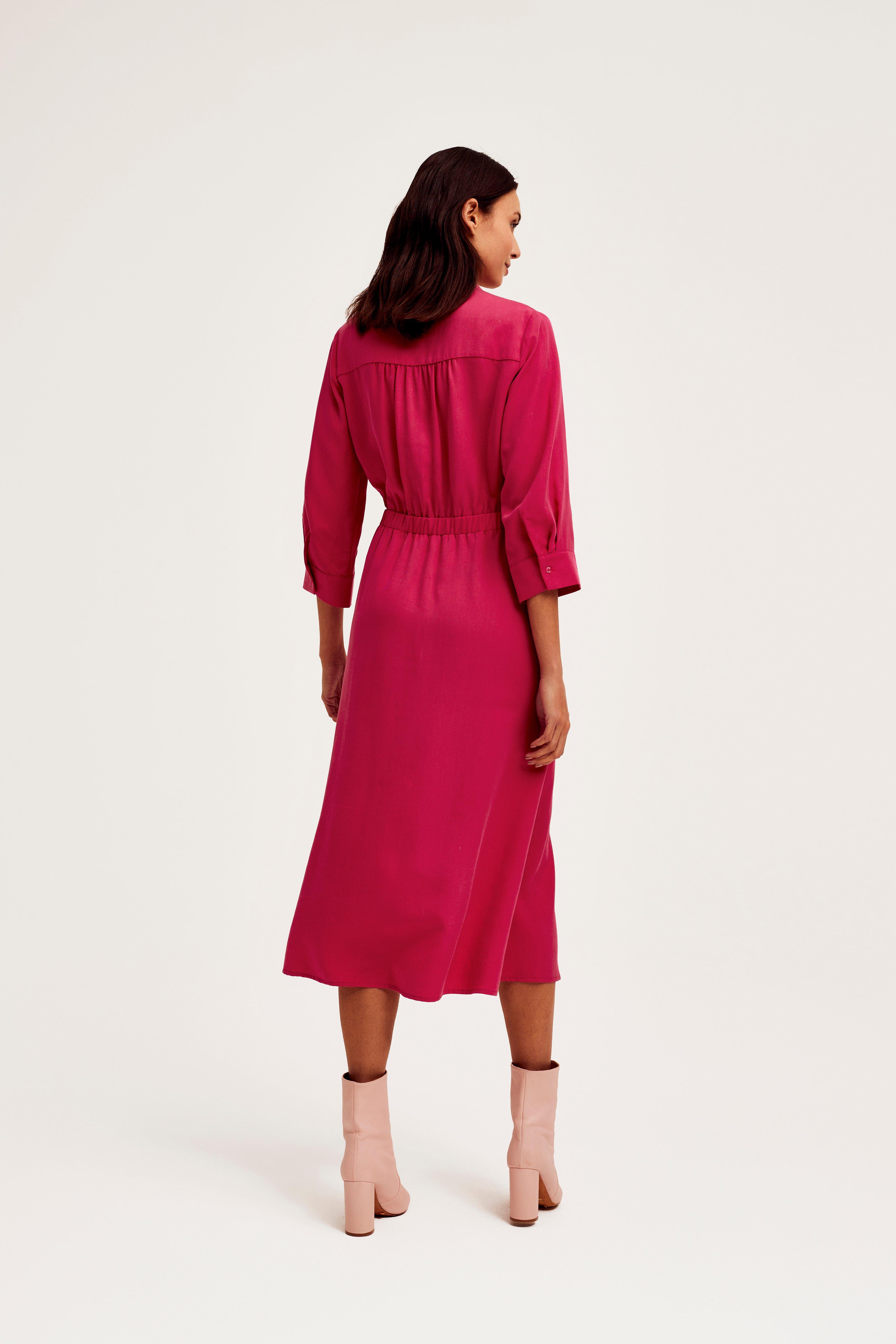 CKS Dames - DESTINY - robe midi - rose vif