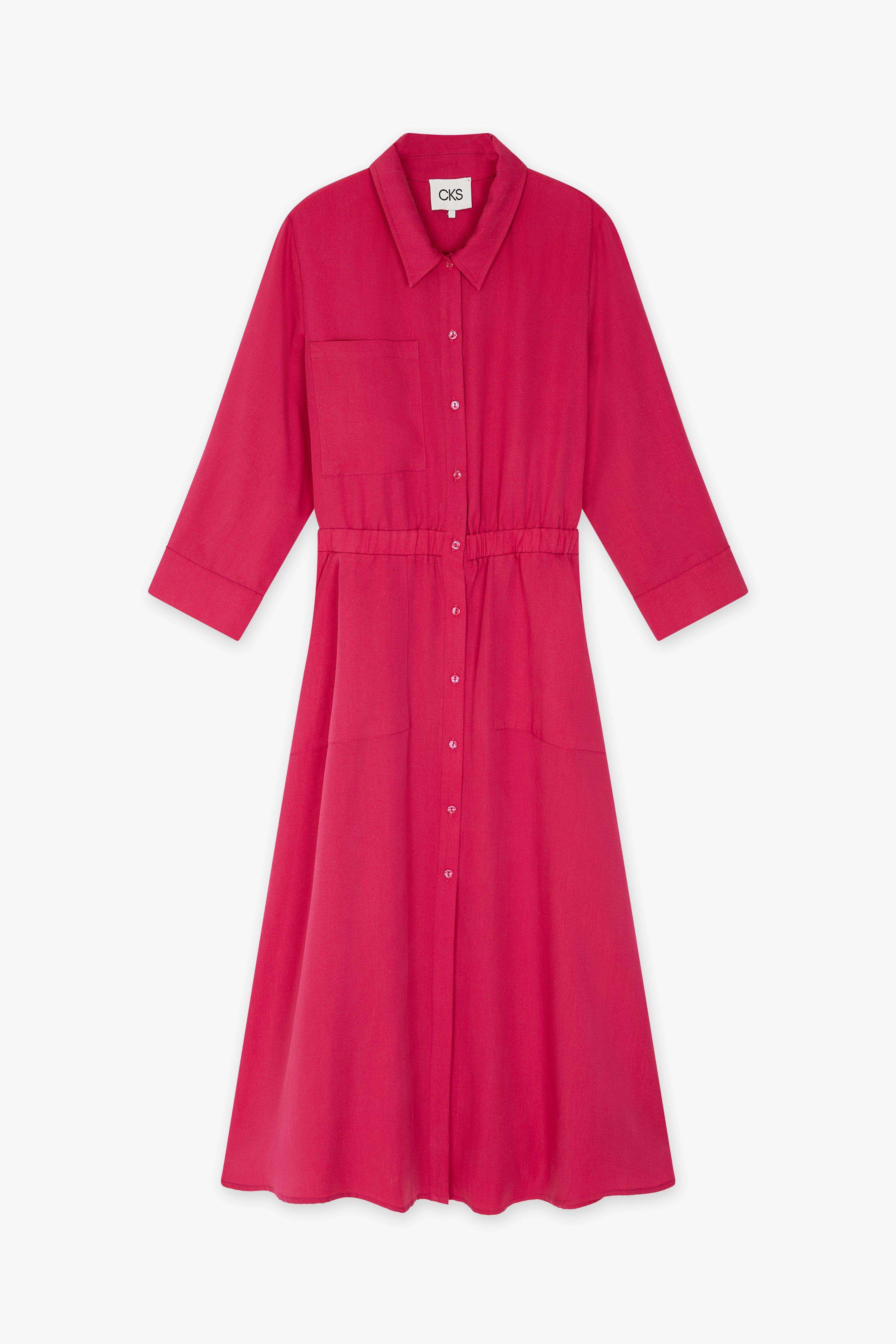 CKS Dames - DESTINY - robe midi - rose vif