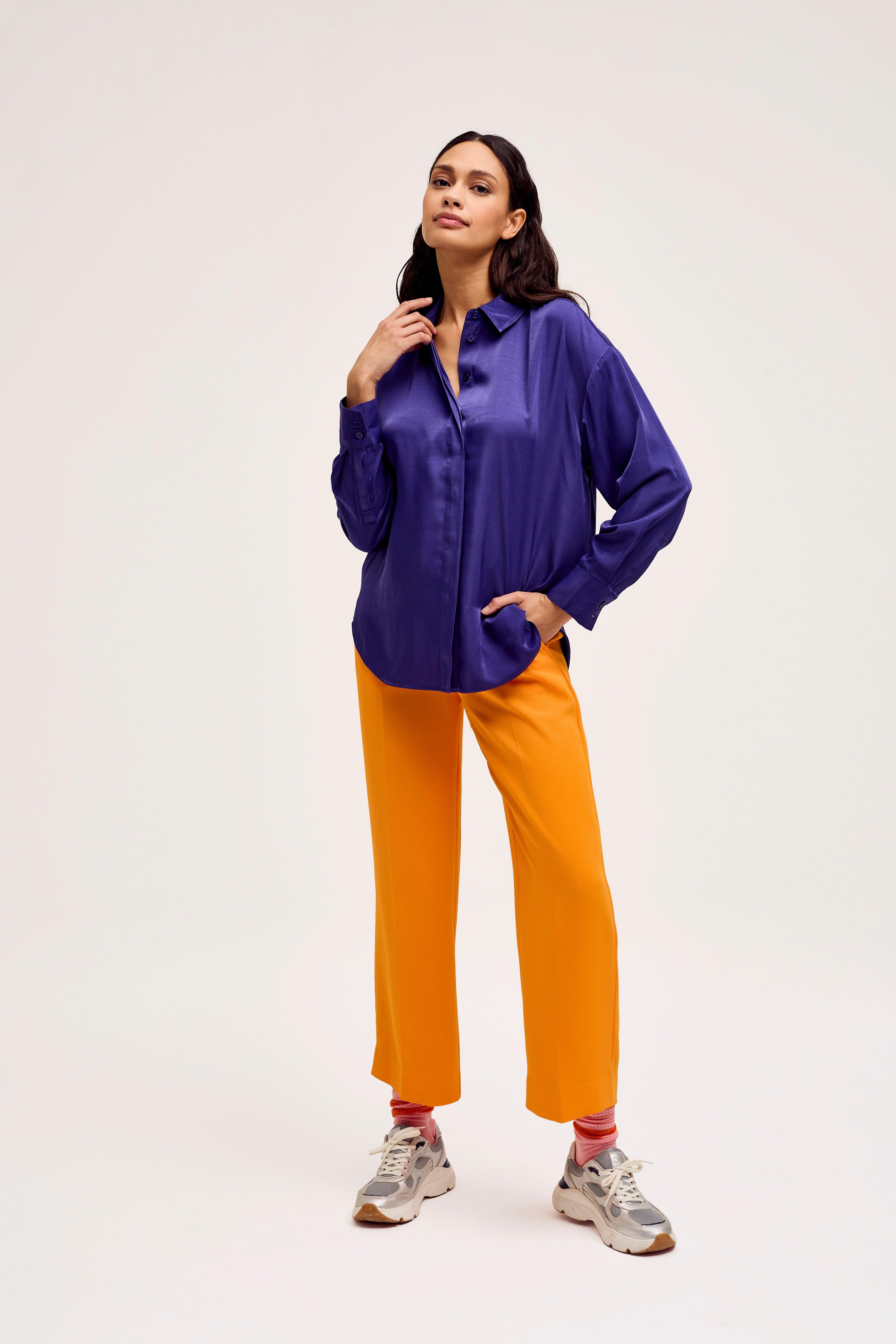 CKS Dames - RUTTENS - blouse korte mouwen - paars