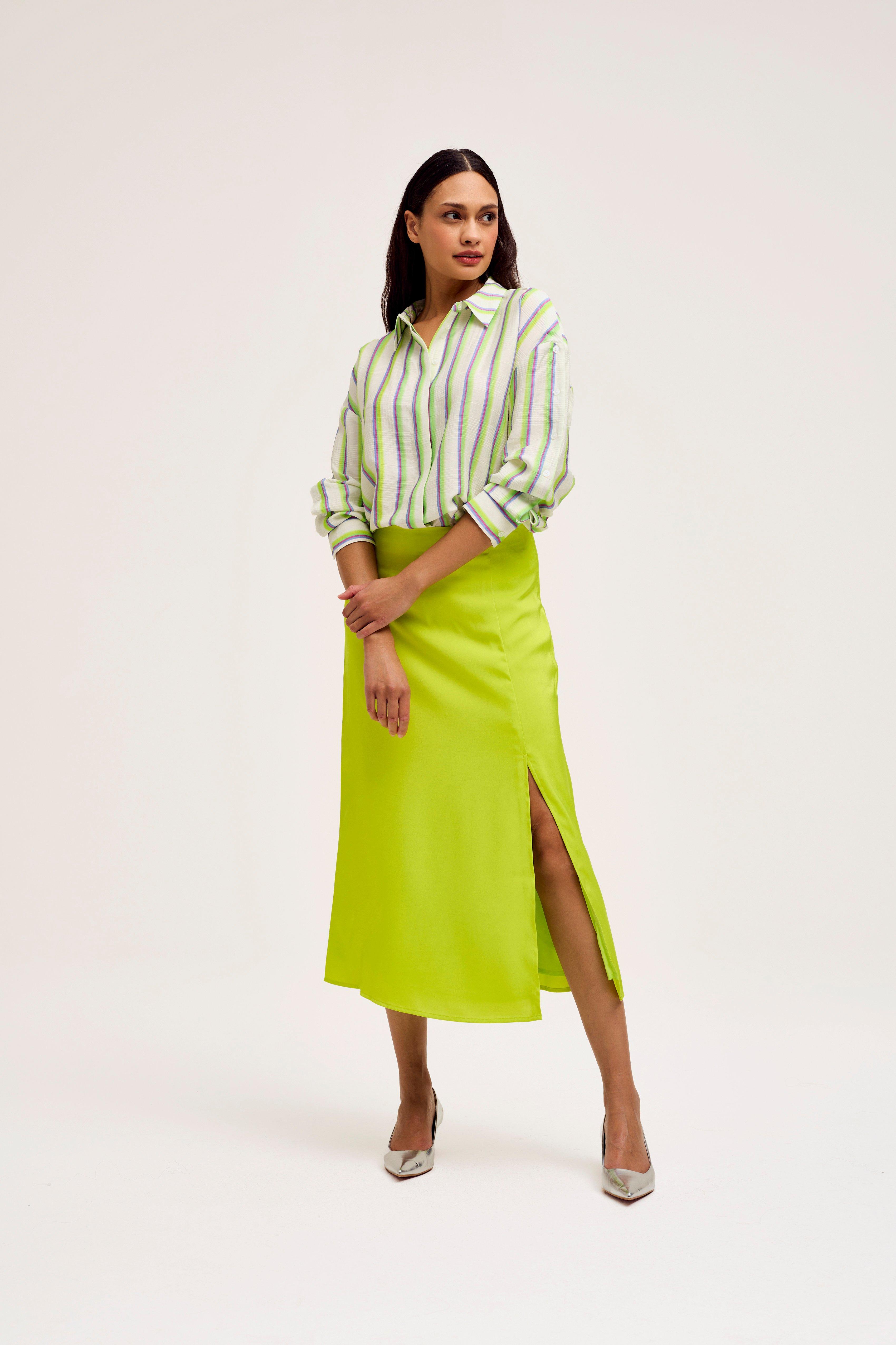 CKS Dames - SKINS - midi skirt - bright yellow