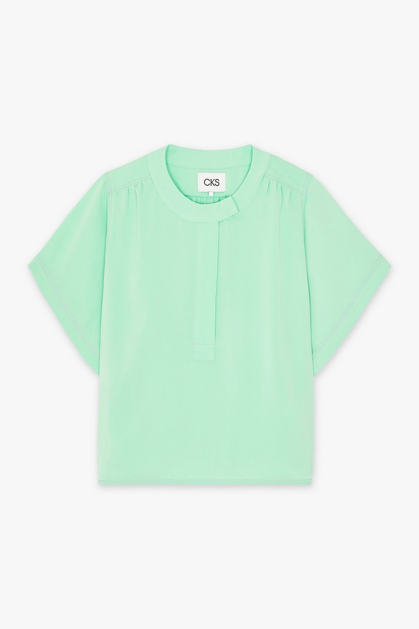 CKS Dames - LEDO - blouse korte mouwen - lichtgroen