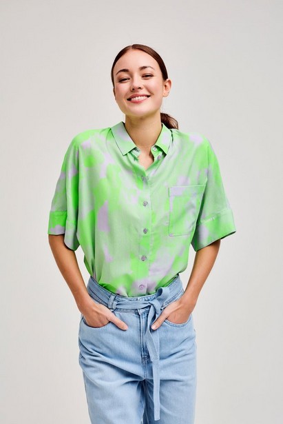 CKS Dames - SELAH - blouse korte mouwen - felgroen
