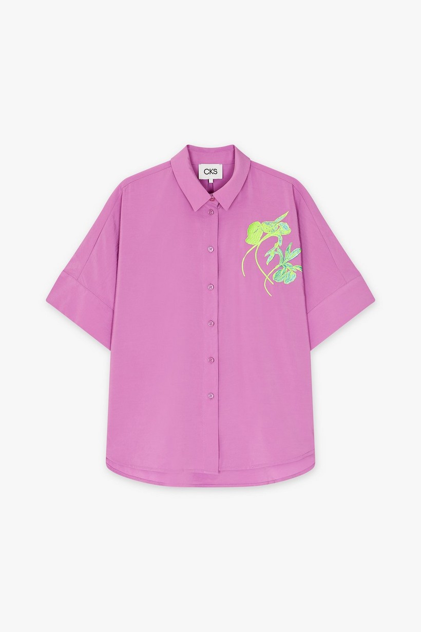 CKS Dames - SELAH - blouse korte mouwen - lila