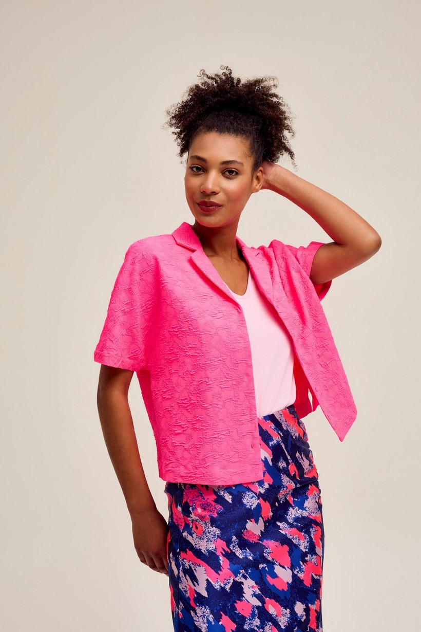 CKS Dames - RONELA - blouse korte mouwen - intens roze