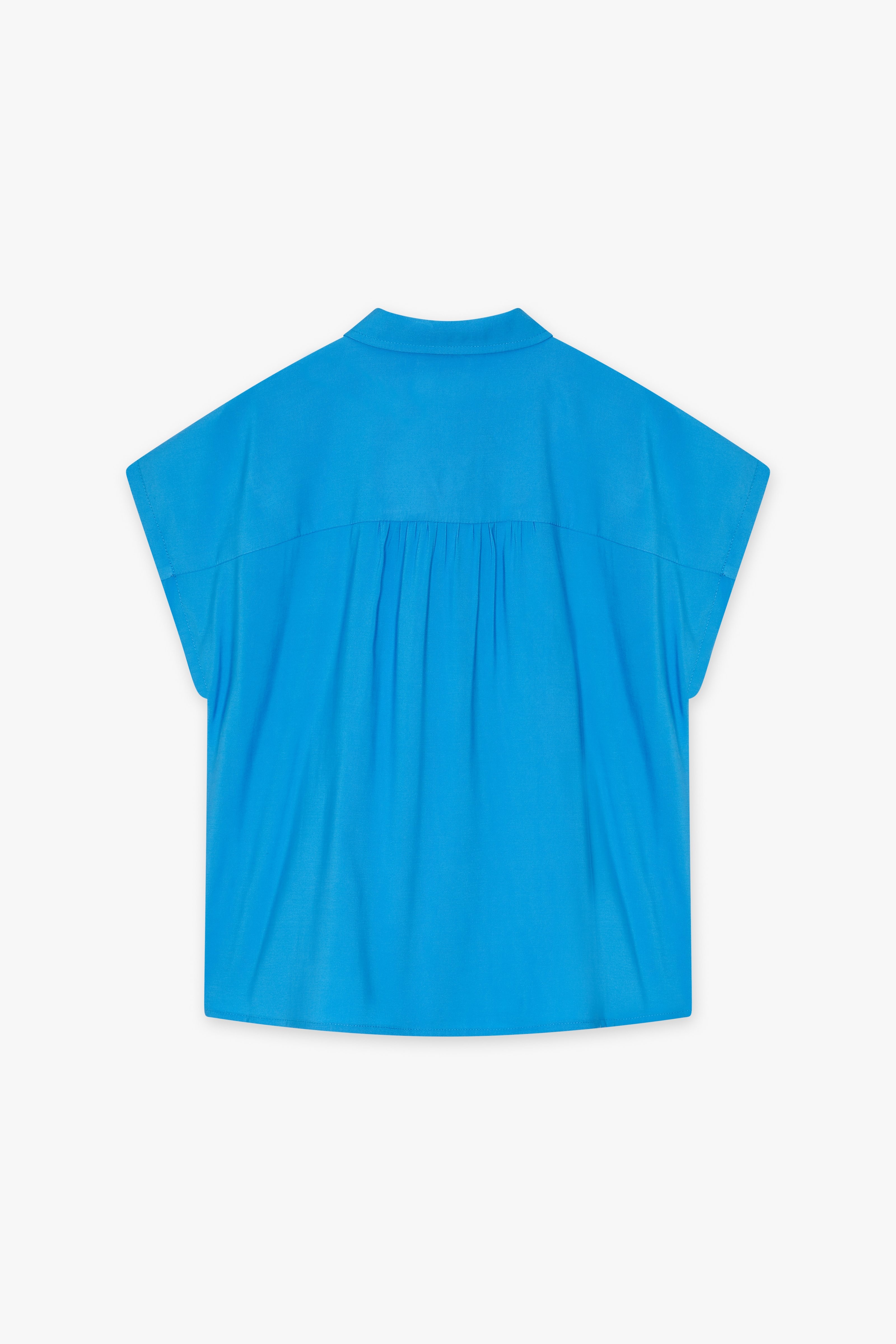 CKS Dames - ECHO - blouse mouwloos - intens blauw