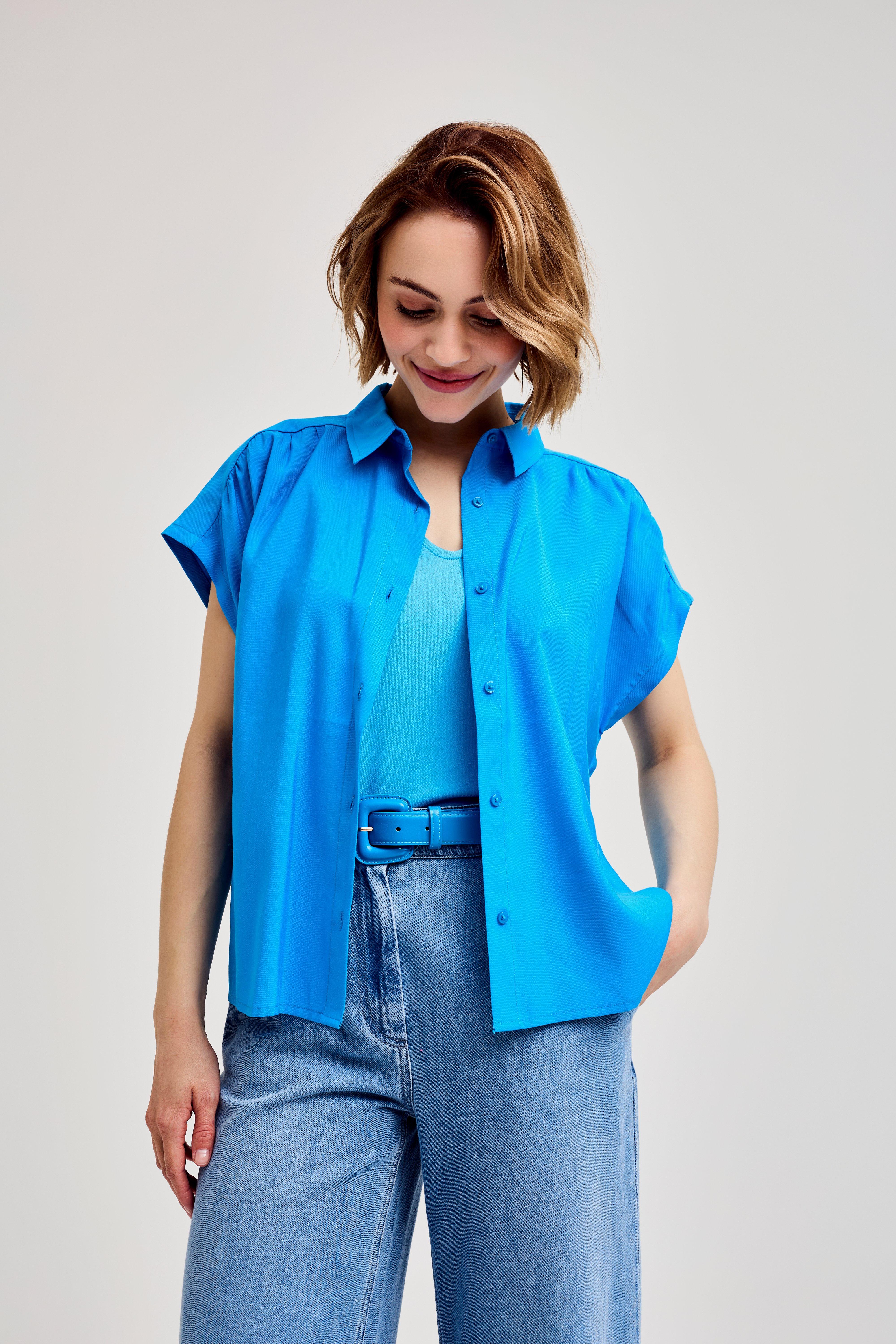 CKS Dames - ECHO - blouse half-length sleeves - vivid blue