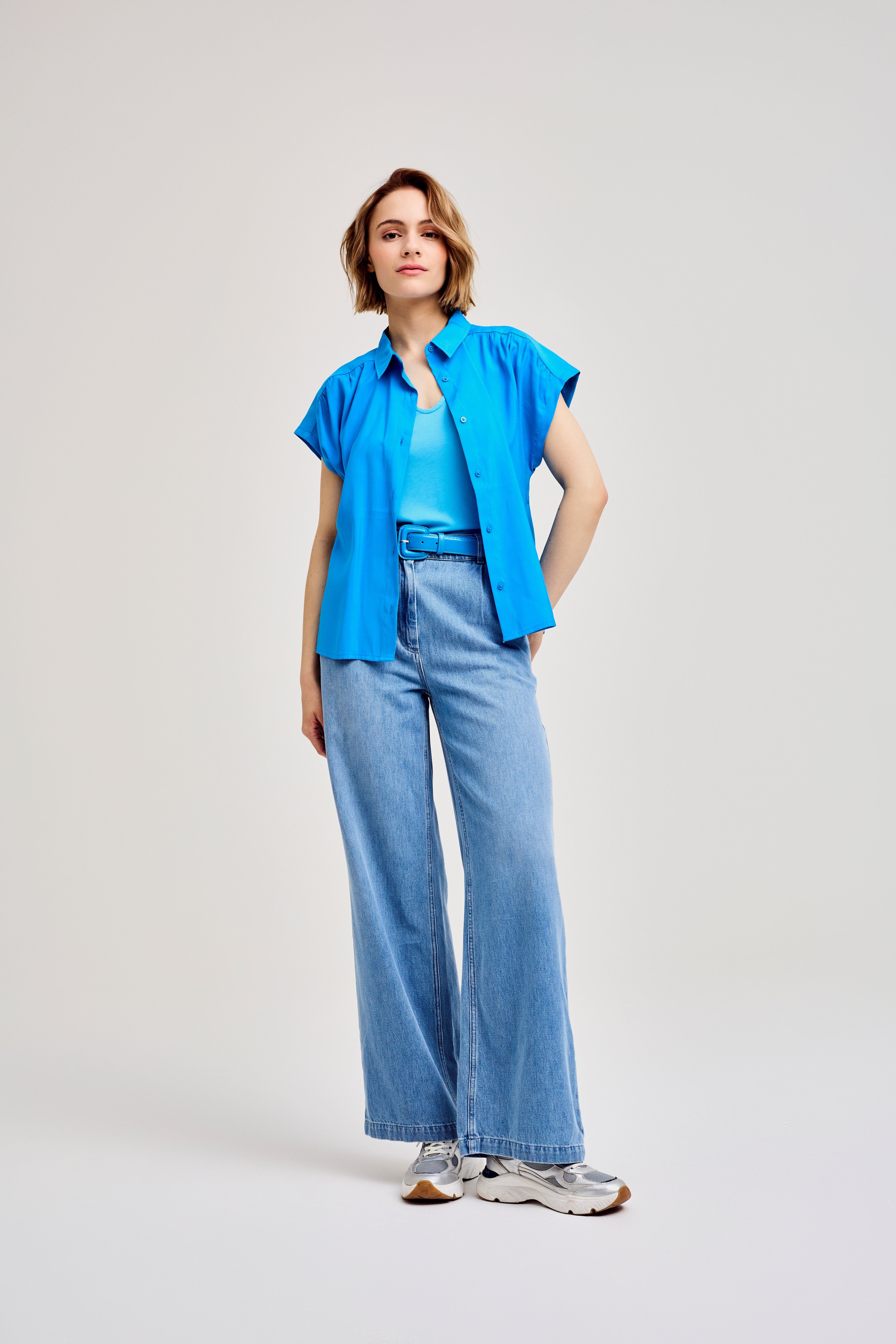 CKS Dames - ECHO - blouse half-length sleeves - vivid blue