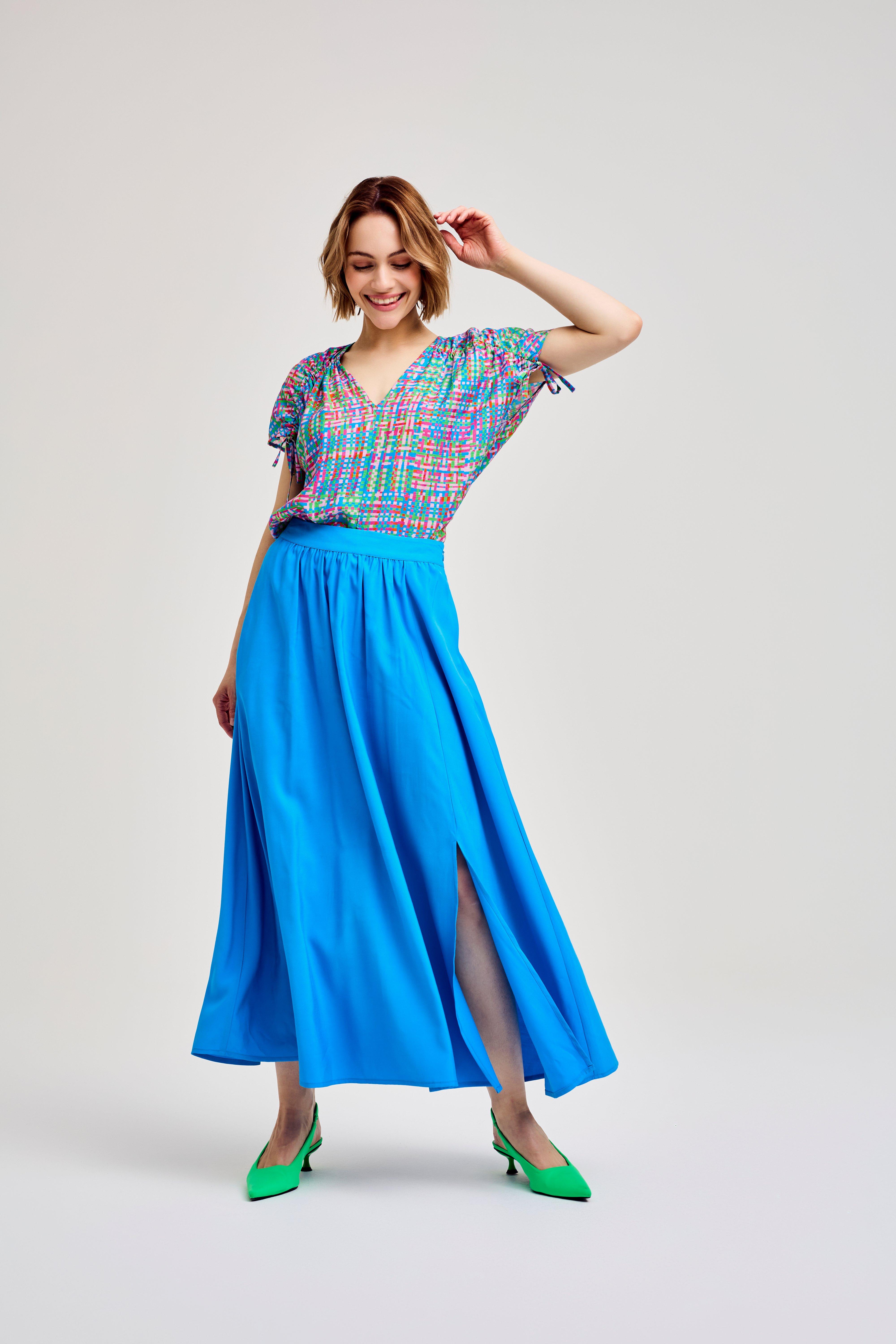 CKS Dames - SKOPJE - midi skirt - vivid blue