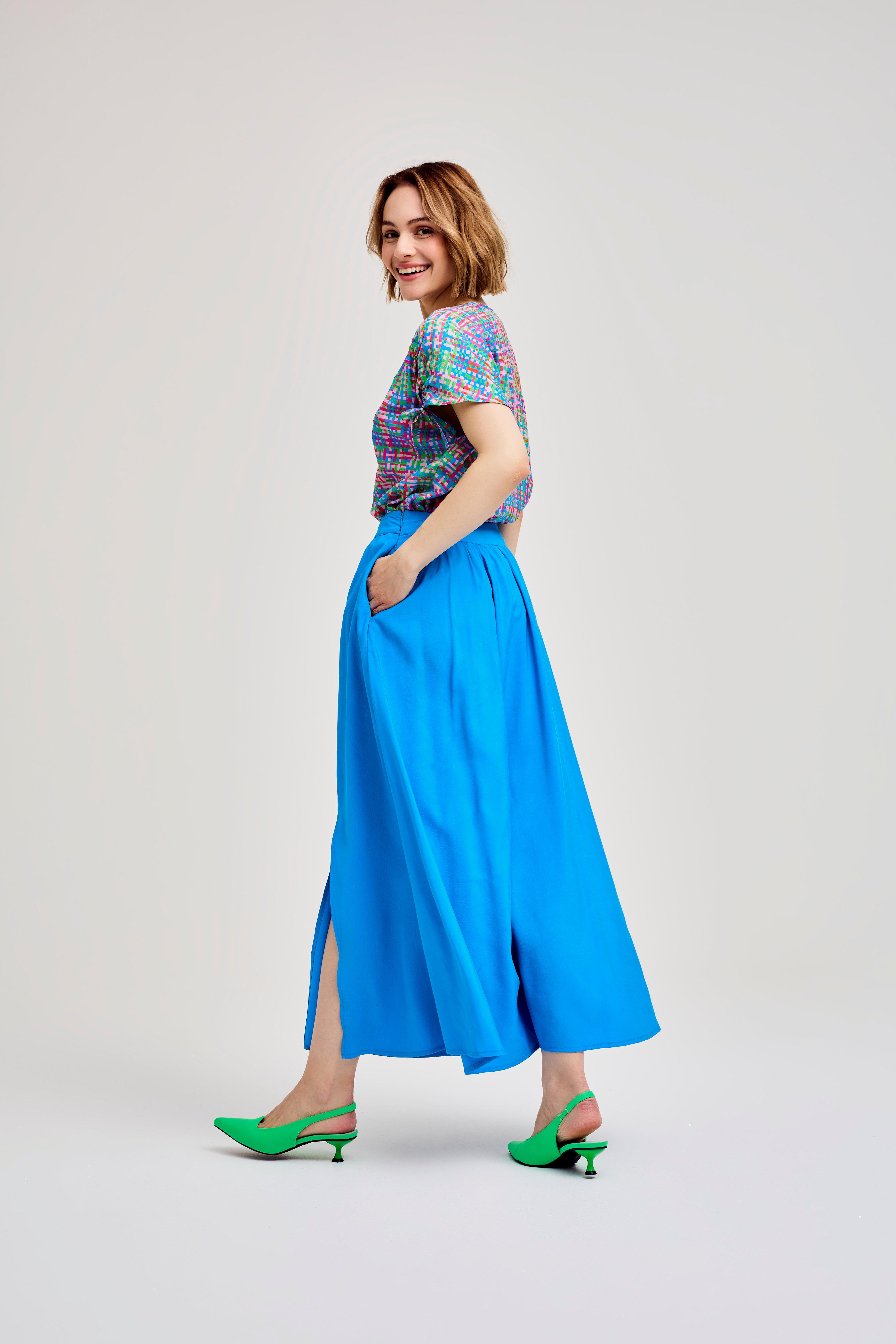 CKS Dames - SKOPJE - midi skirt - vivid blue