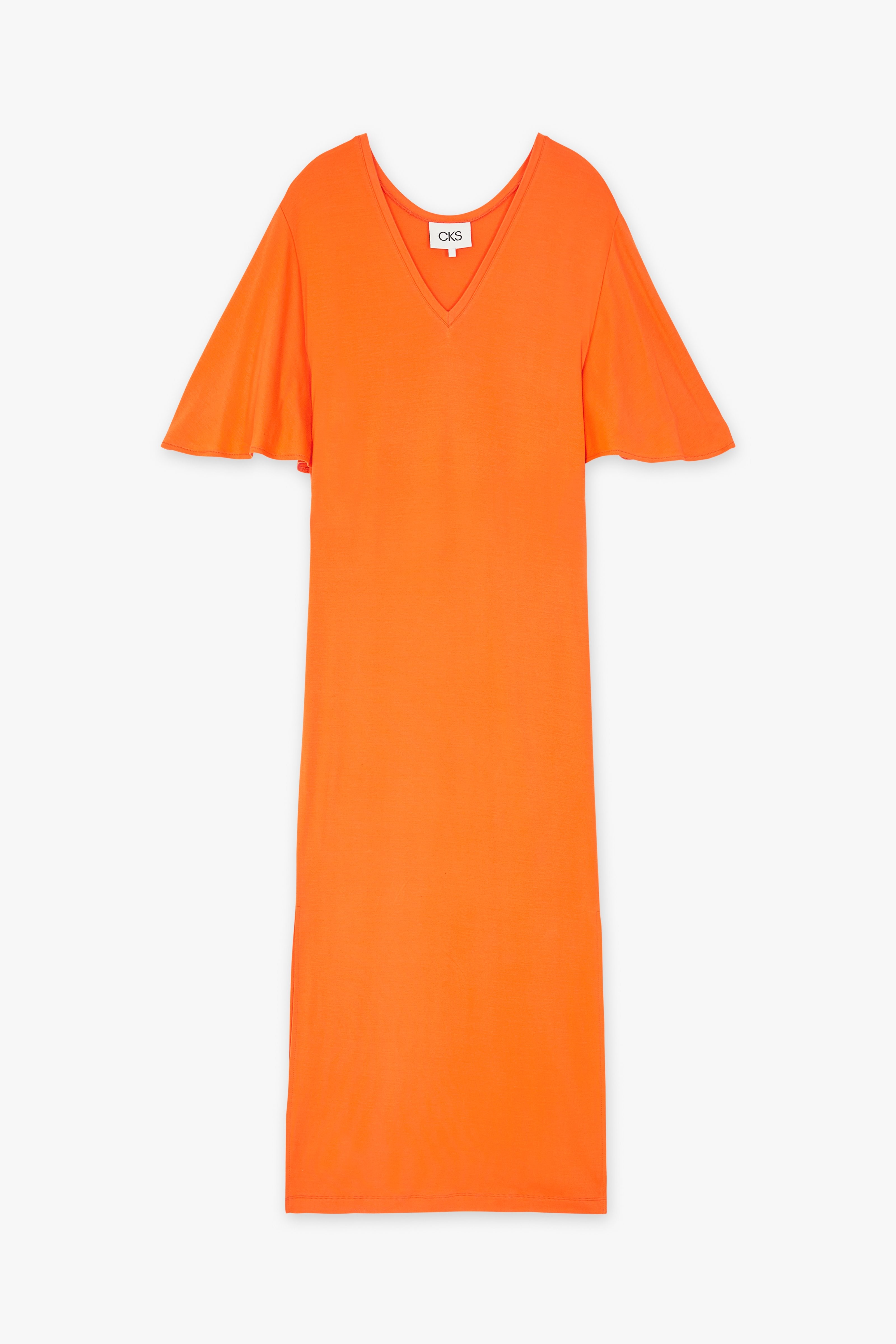 CKS Dames - DUSK - lange jurk - intens oranje