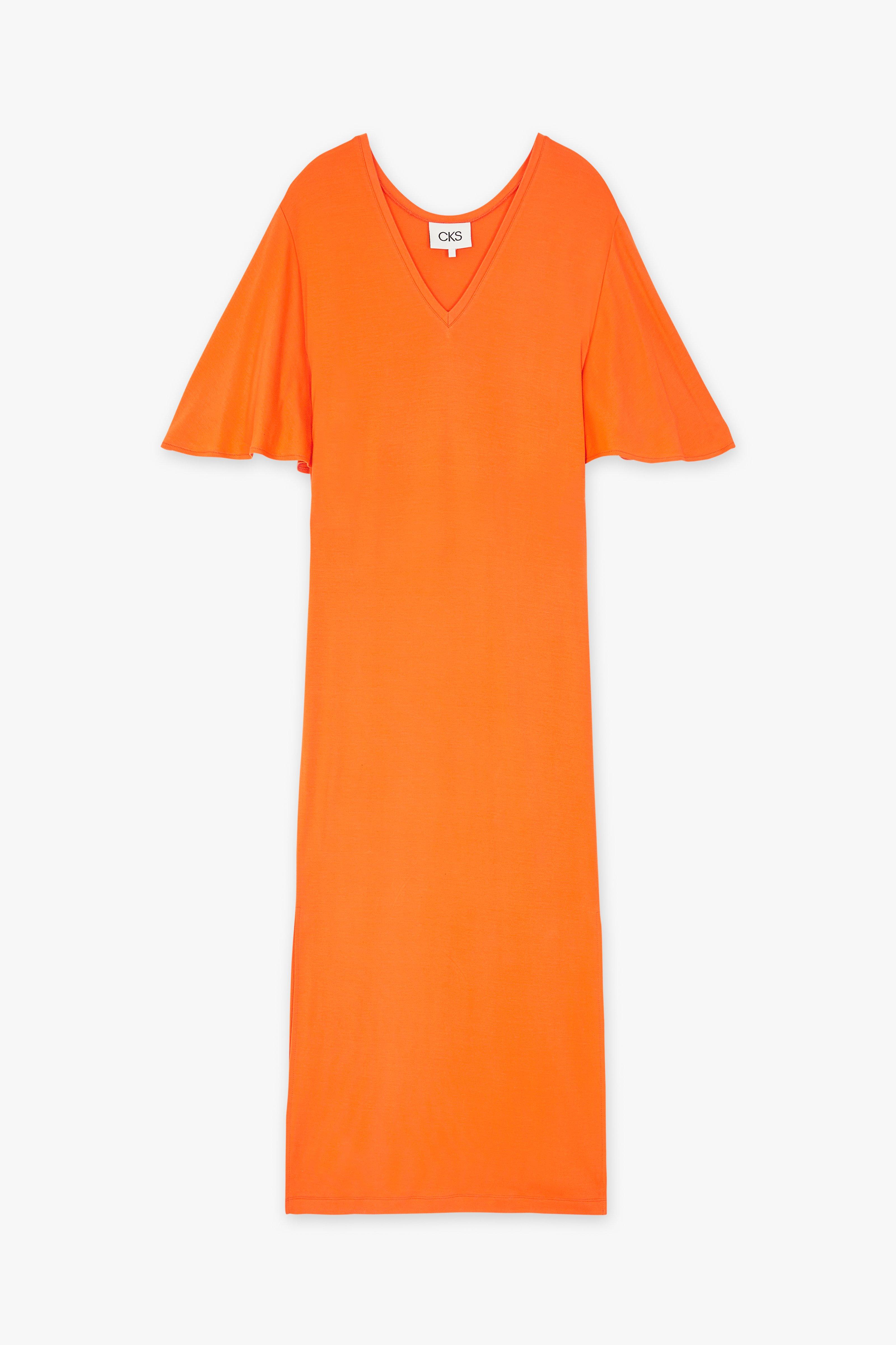 CKS Dames - DUSK - Langes Kleid - Hellorange