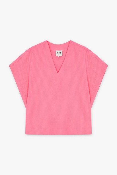 CKS Dames - SABA - blouse korte mouwen - intens roze