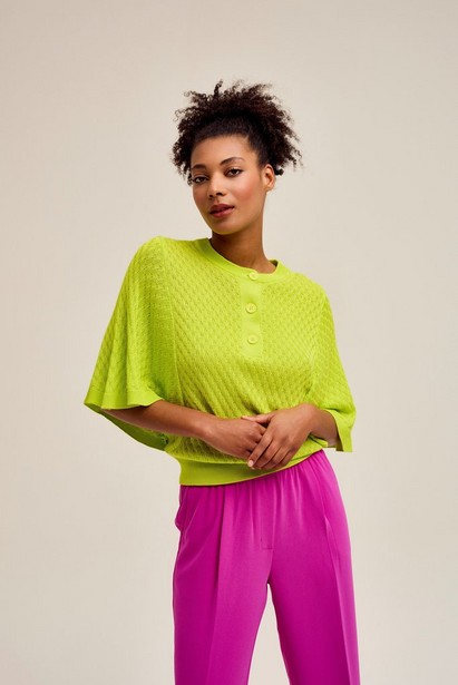 CKS Dames - PORT - knitted top - bright yellow
