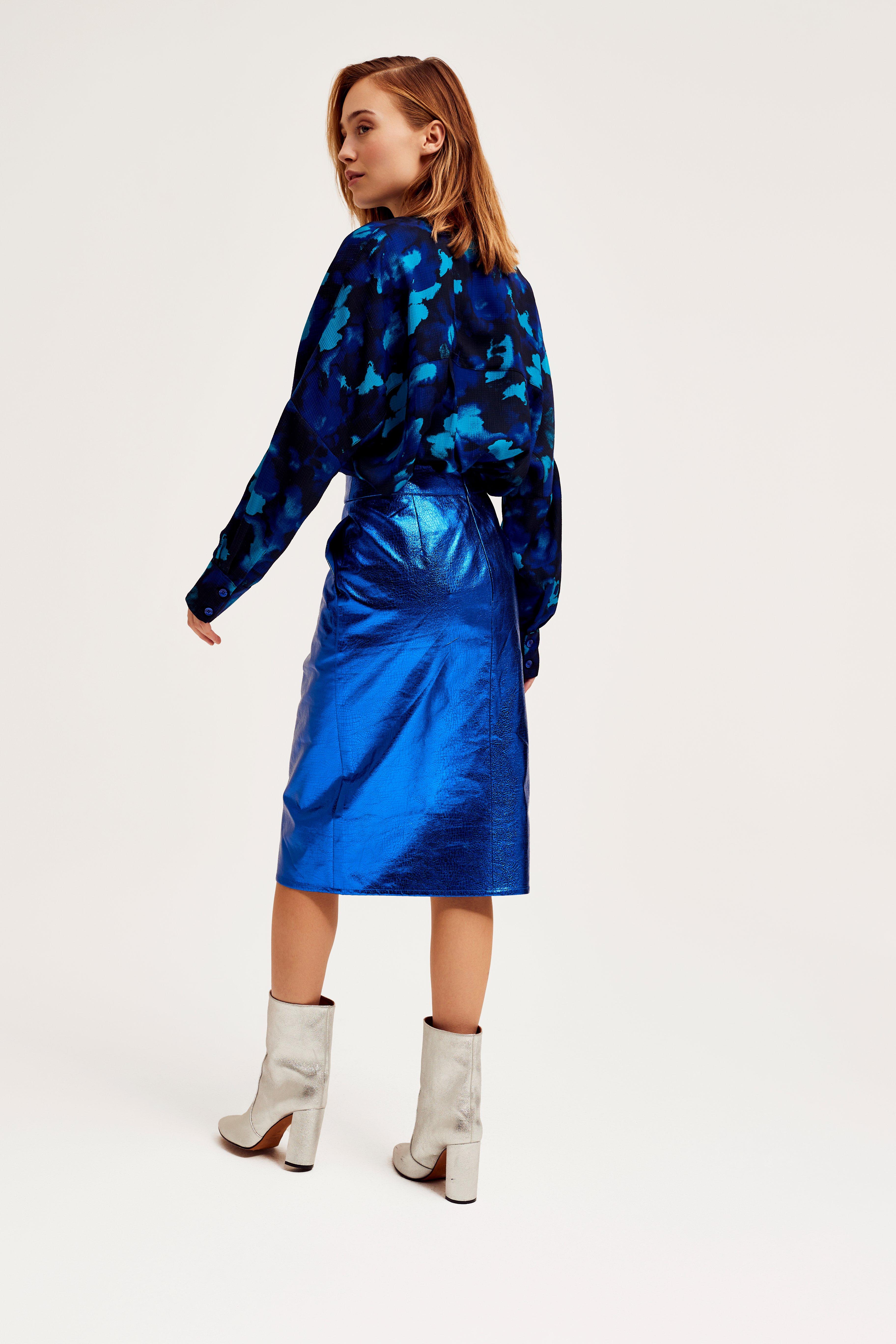 CKS Dames - RIMIDI - midi skirt - blue