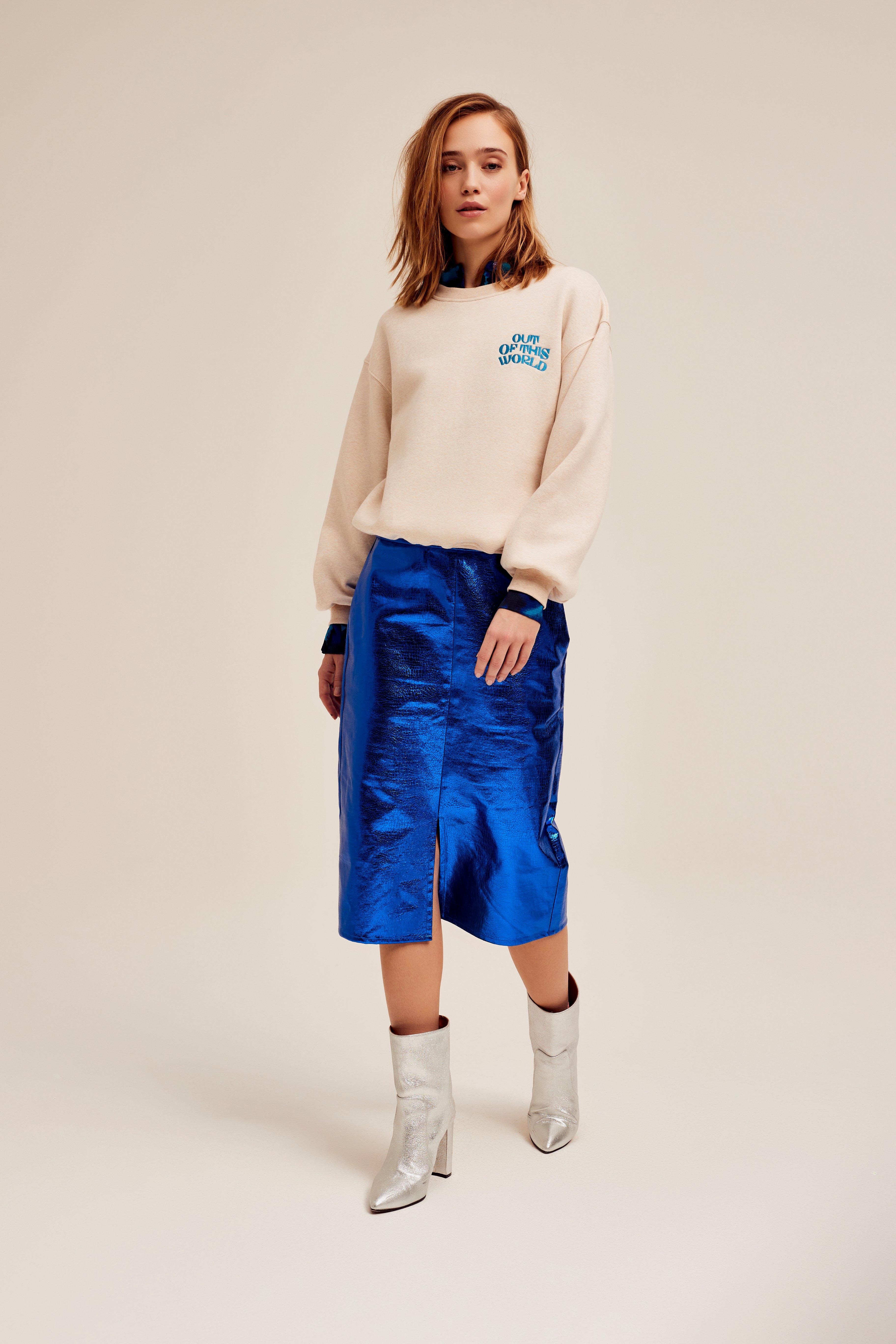 CKS Dames - RIMIDI - midi skirt - blue