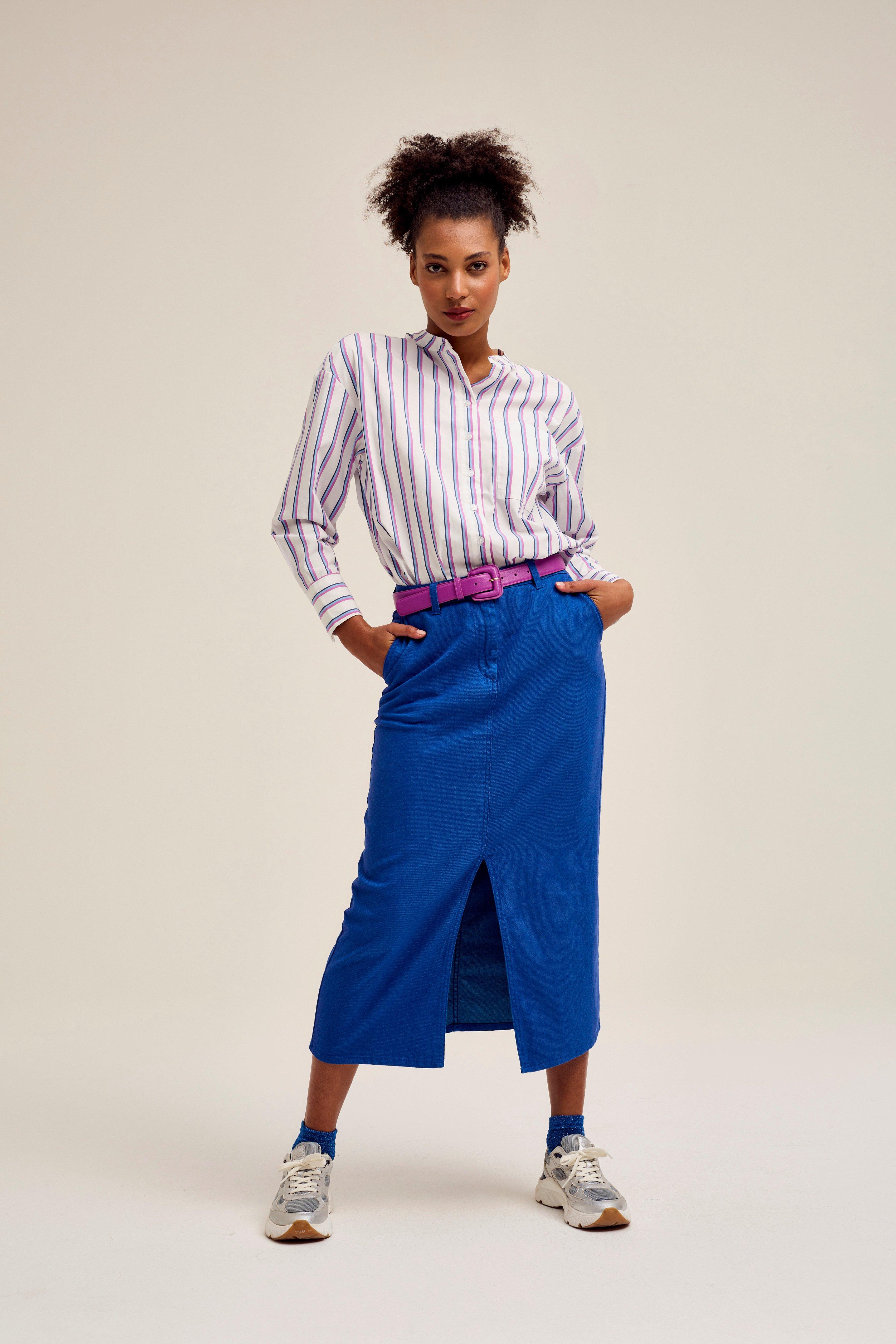 CKS Dames - SKIPPER - midi skirt - blue