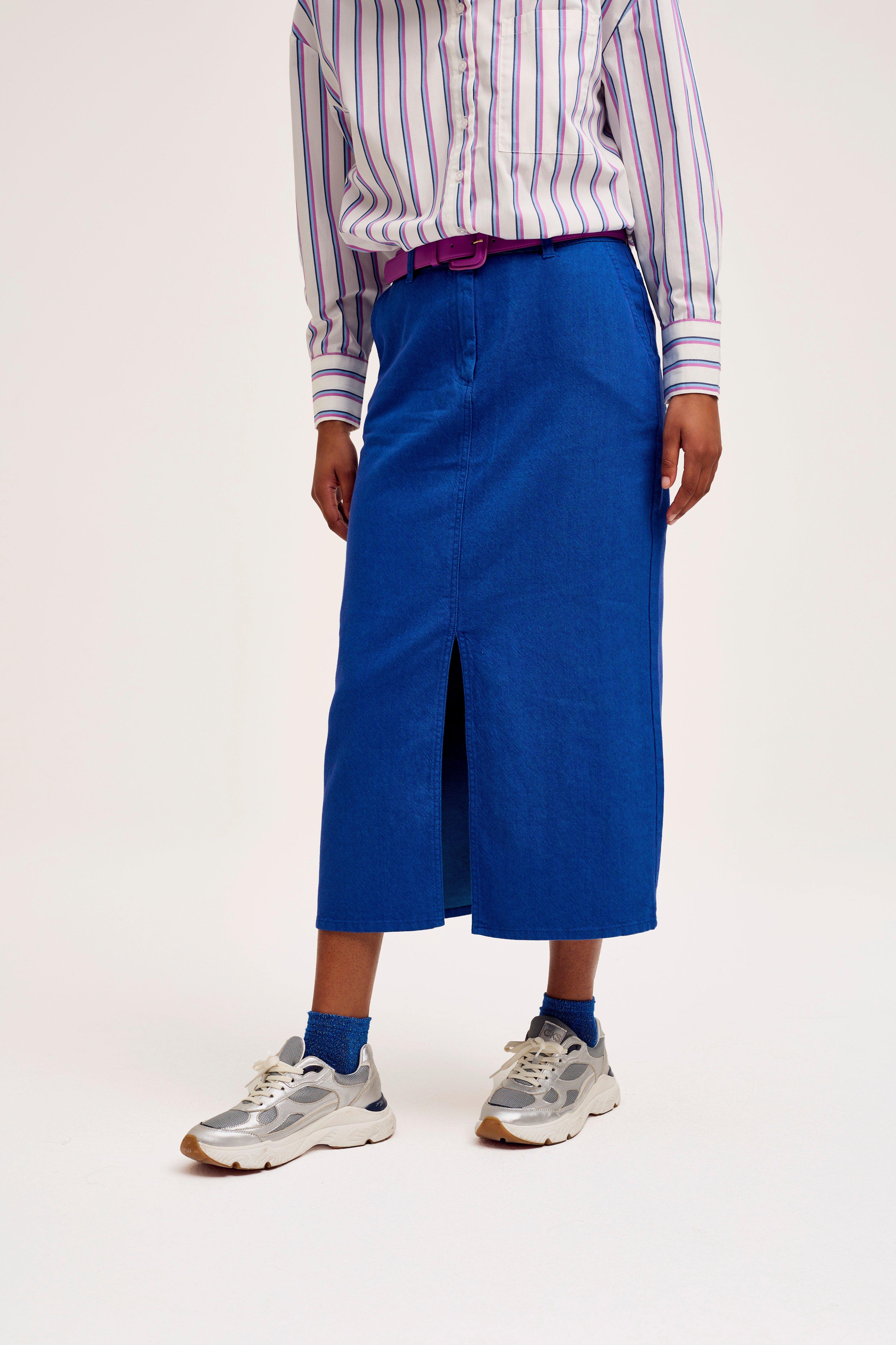 CKS Dames - SKIPPER - midi skirt - blue