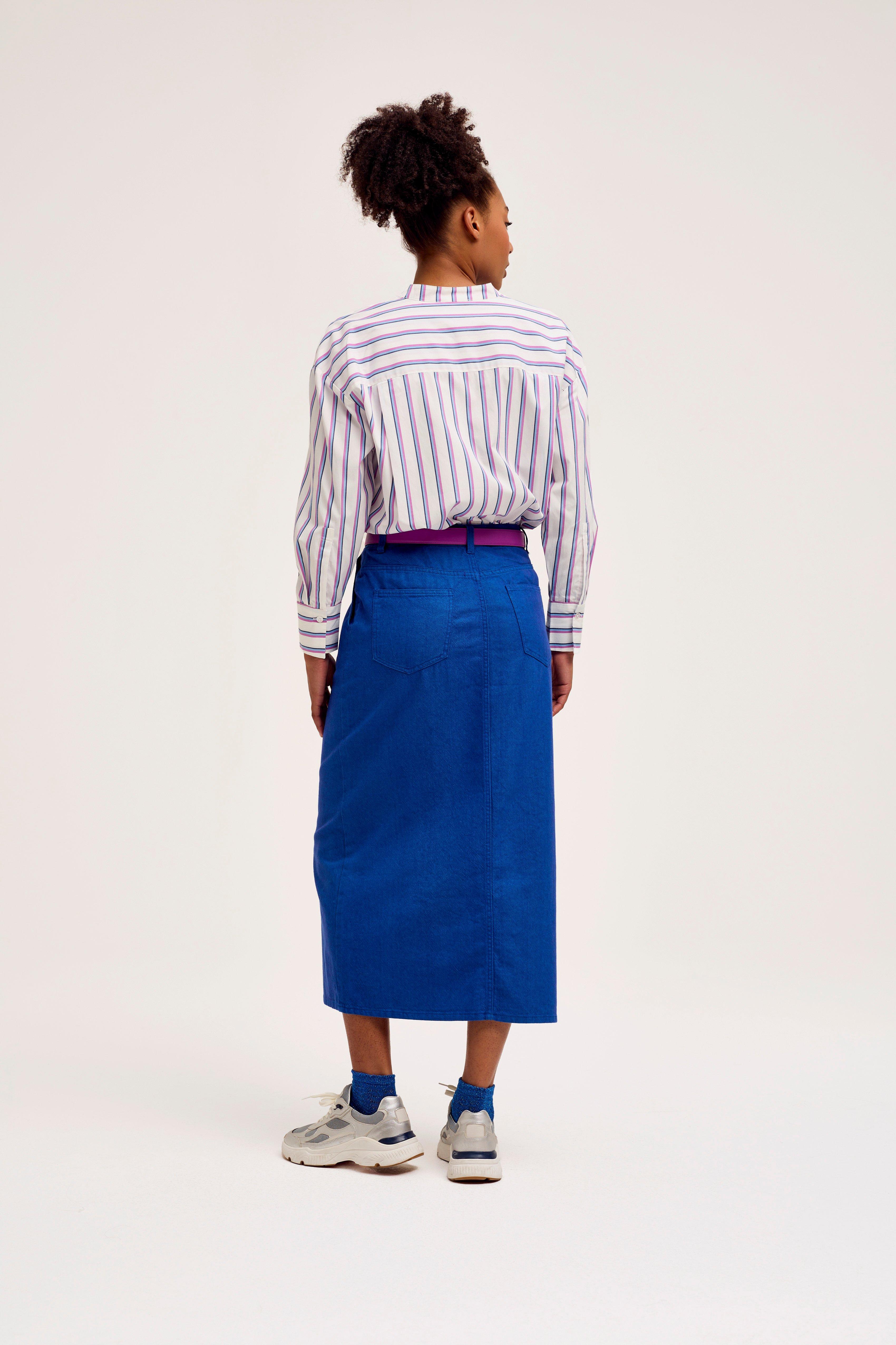 CKS Dames - SKIPPER - midi skirt - blue