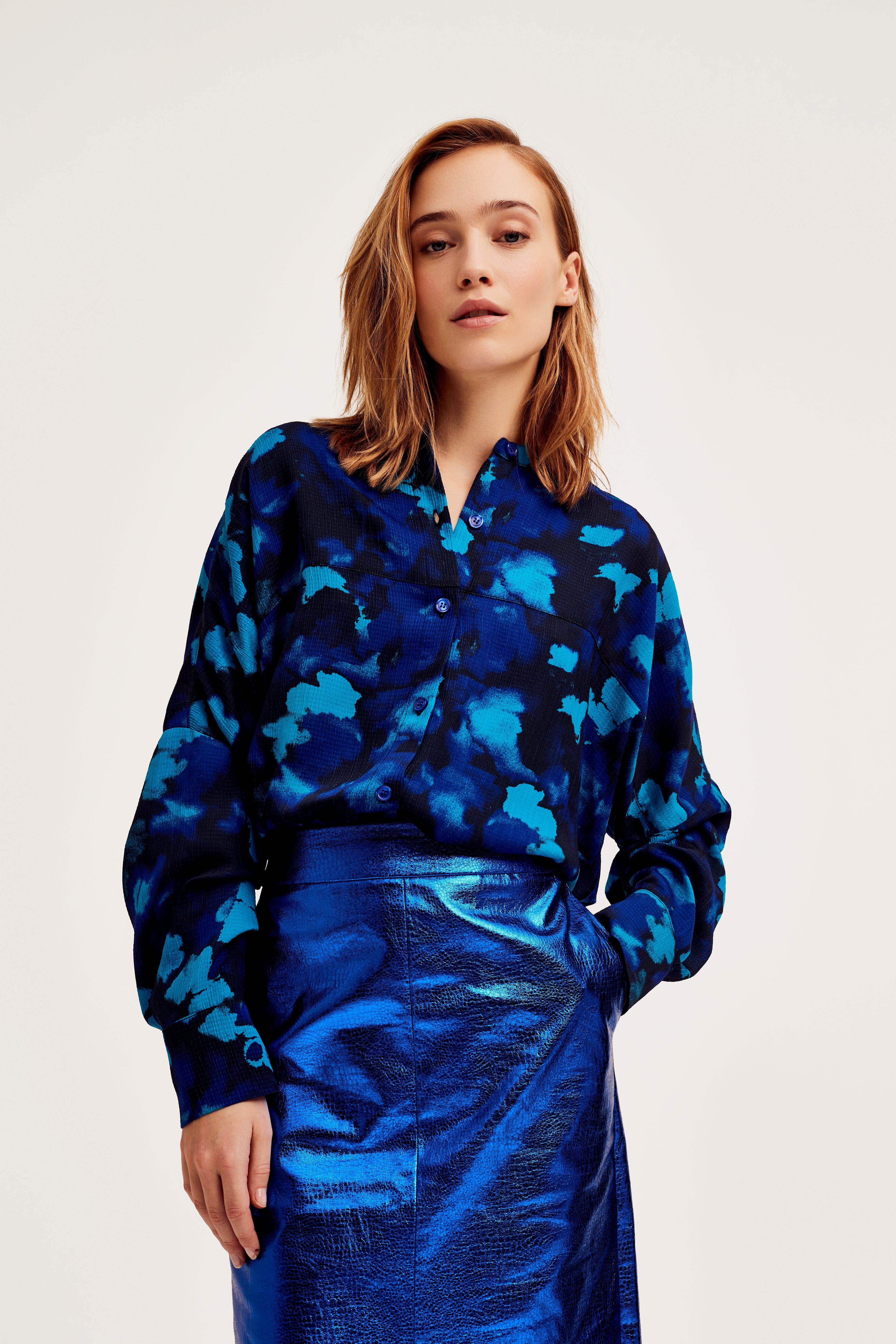 CKS Dames - JAZNA - blouse korte mouwen - donkerblauw