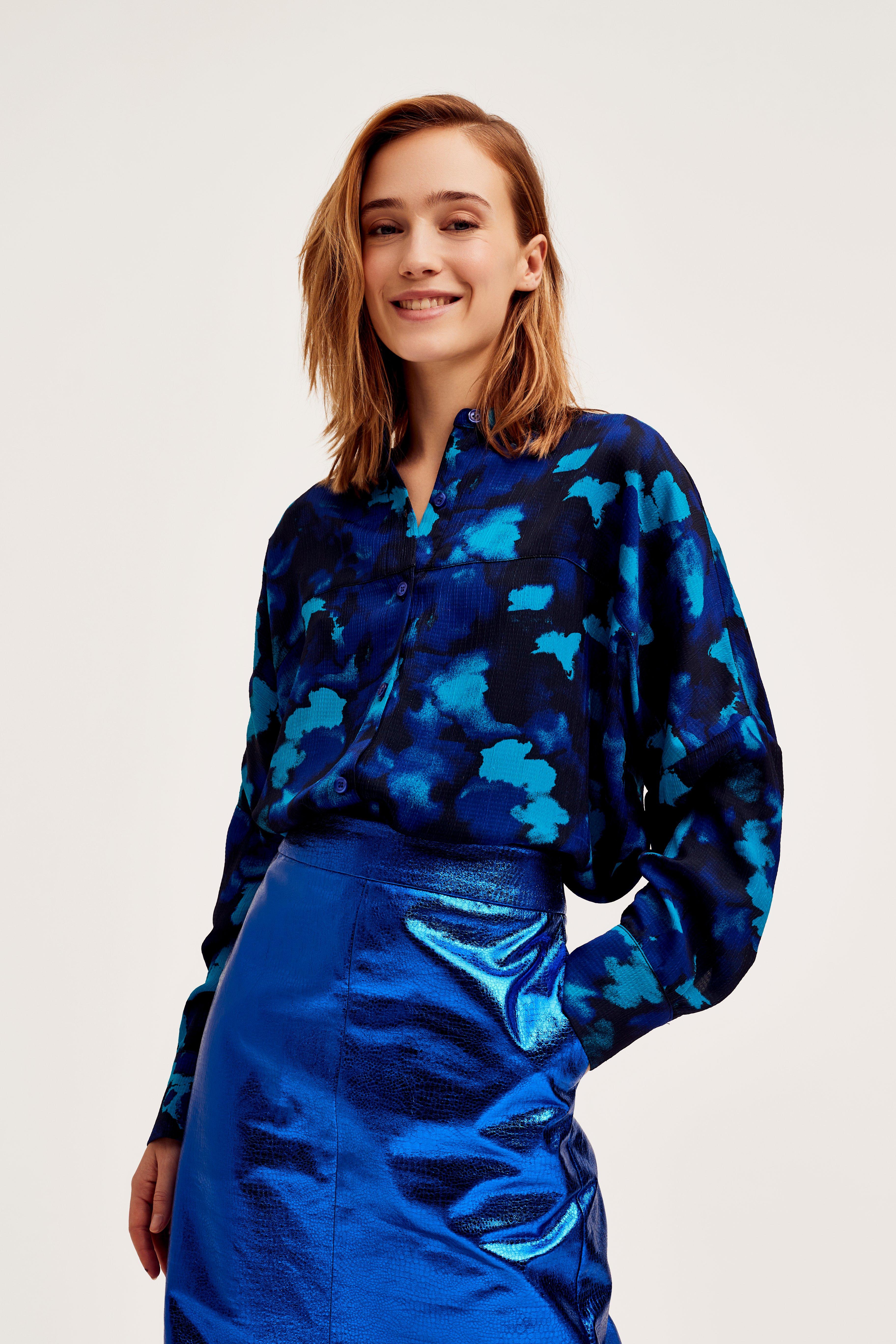 CKS Dames - JAZNA - blouse korte mouwen - donkerblauw