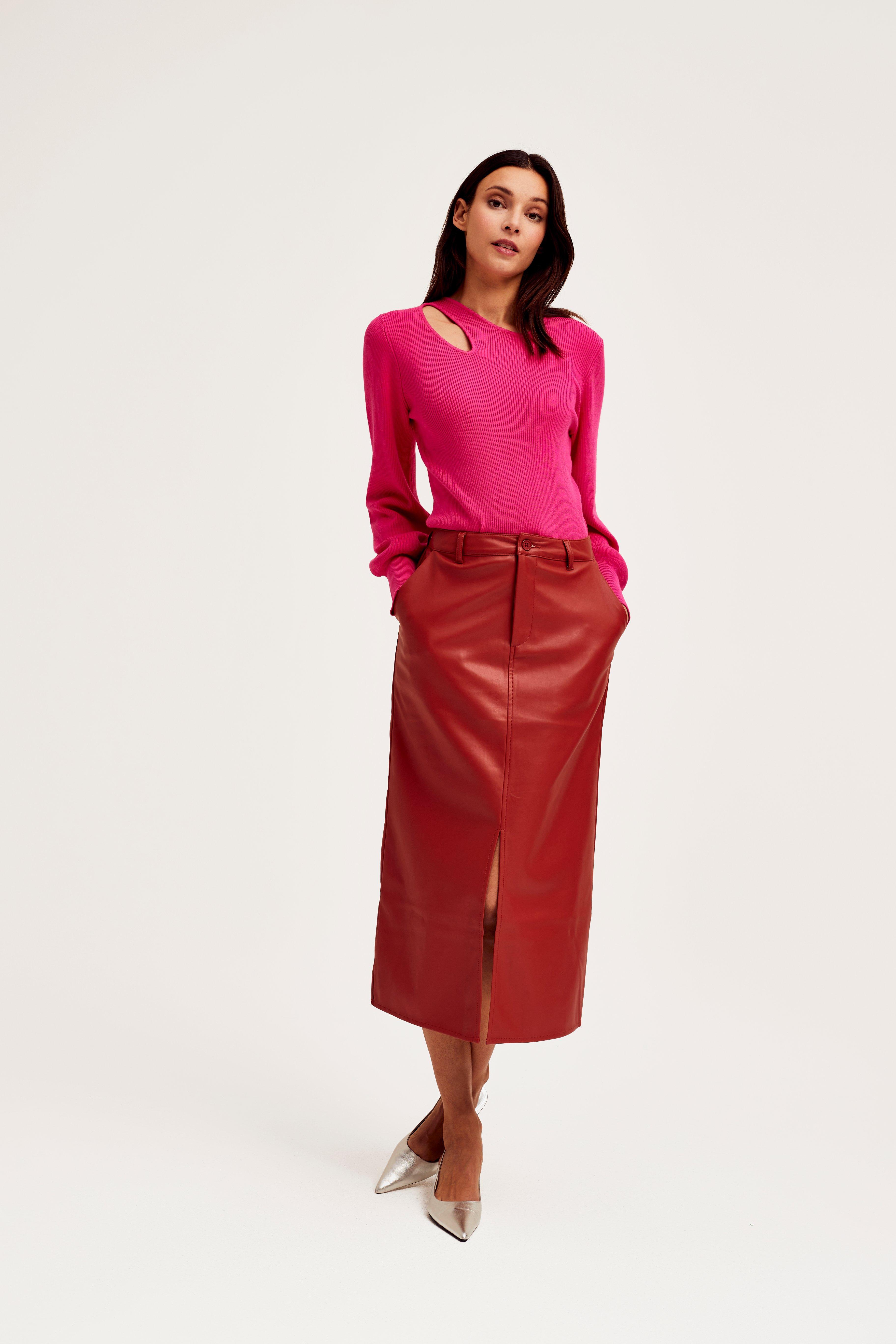 CKS Dames - SKIPPY - midi skirt - brown