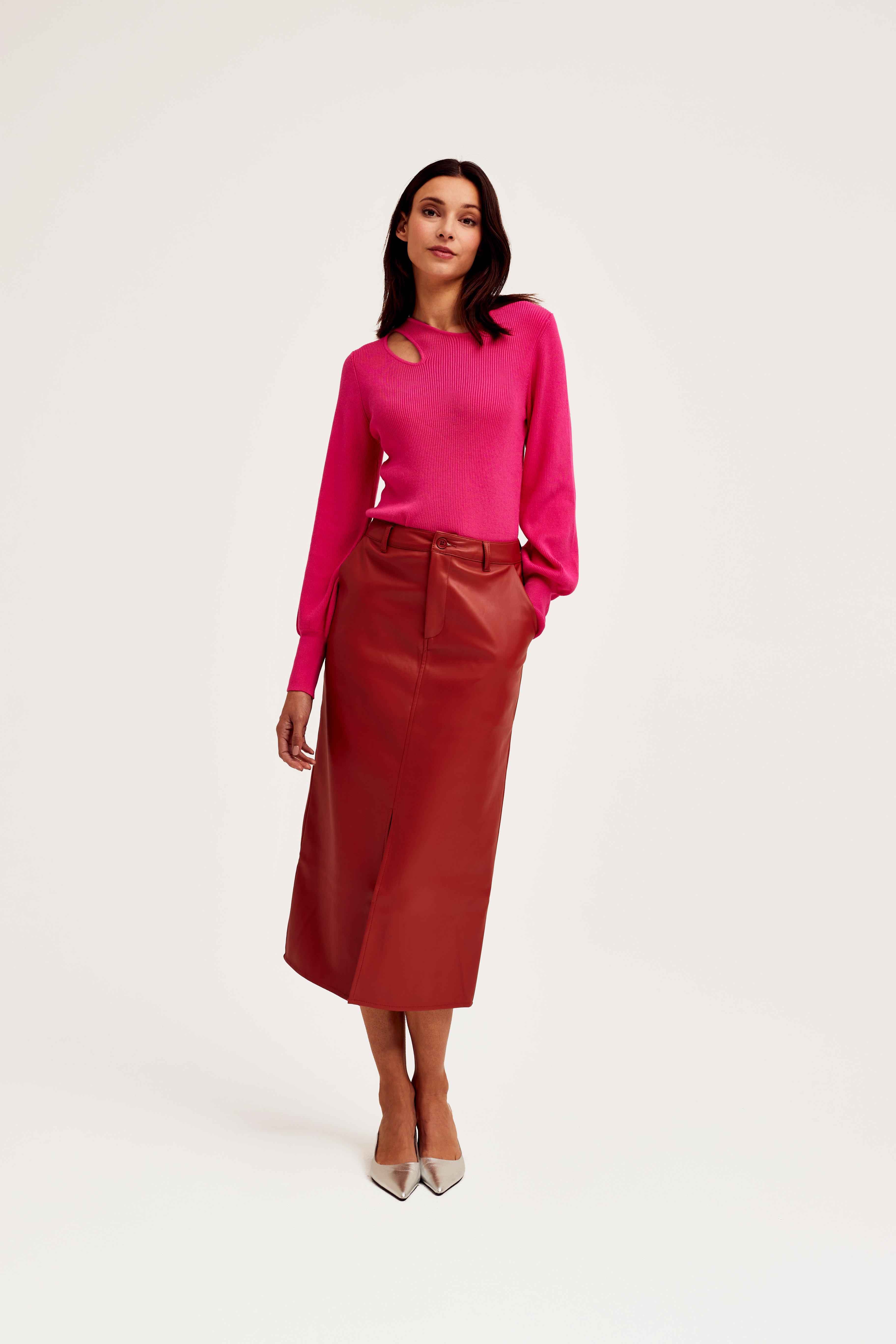 CKS Dames - SKIPPY - midi skirt - brown