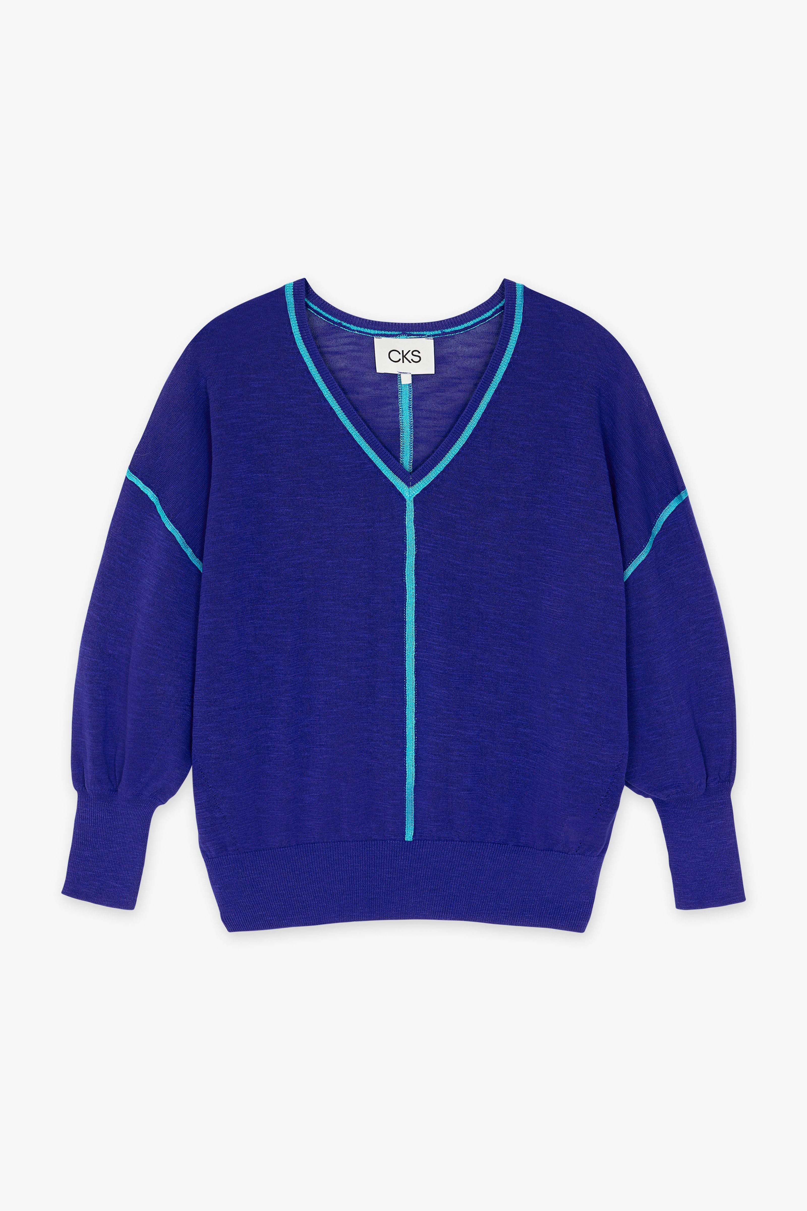 CKS Dames - PHANTA - knitted top - blue