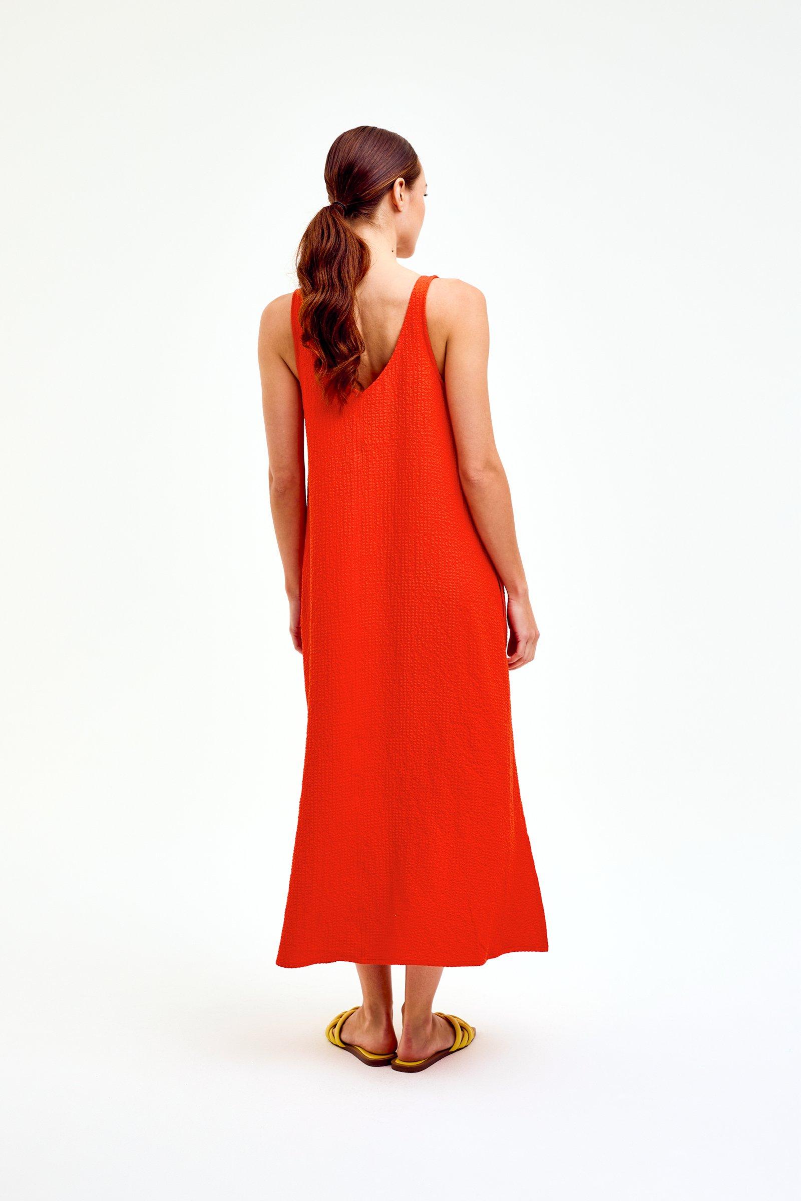 CKS Dames - NESPIAM - Langes Kleid - Hellorange