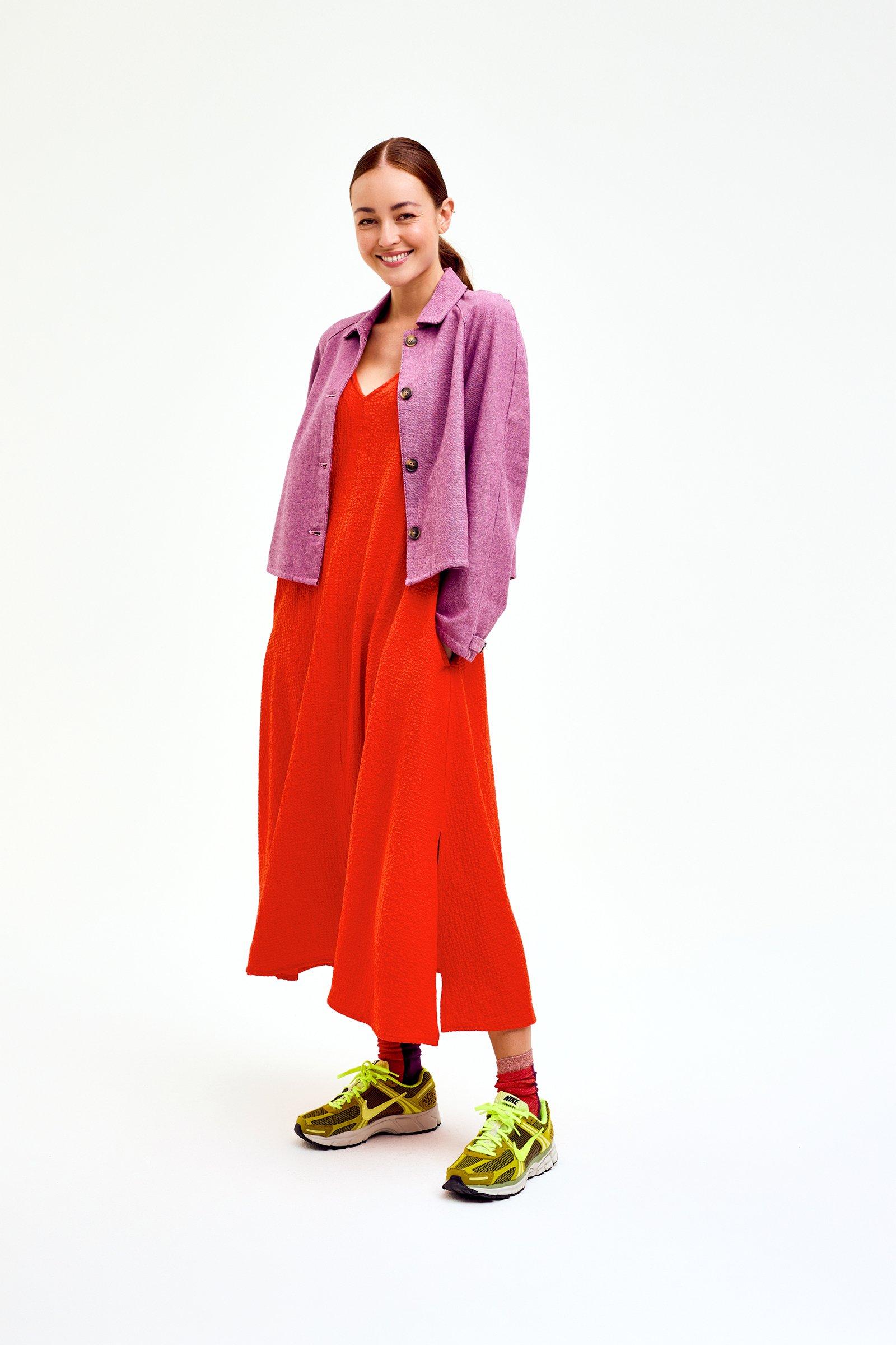 CKS Dames - NESPIAM - robe longue - orange vif