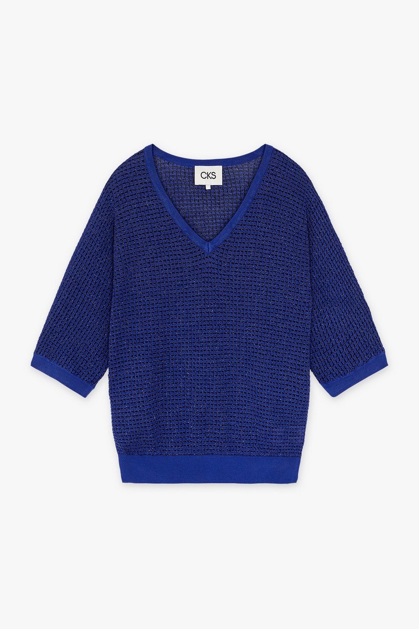 CKS Dames - PRIK - haut tricoté - bleu foncé