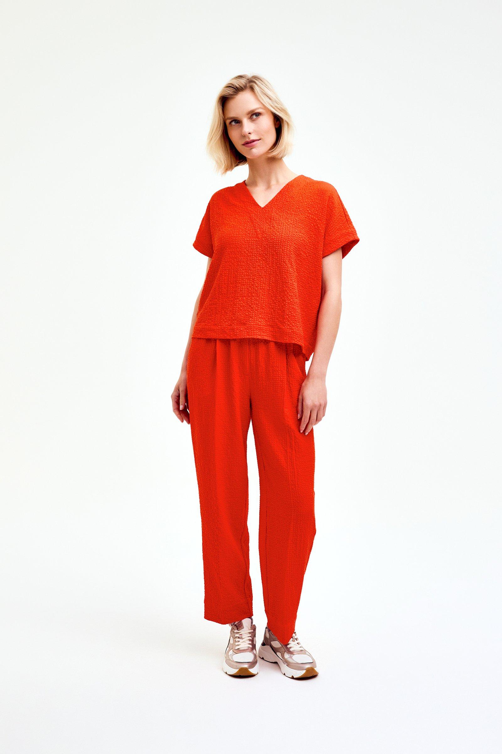 CKS Dames - SAGES - pantalon à la cheville - orange vif
