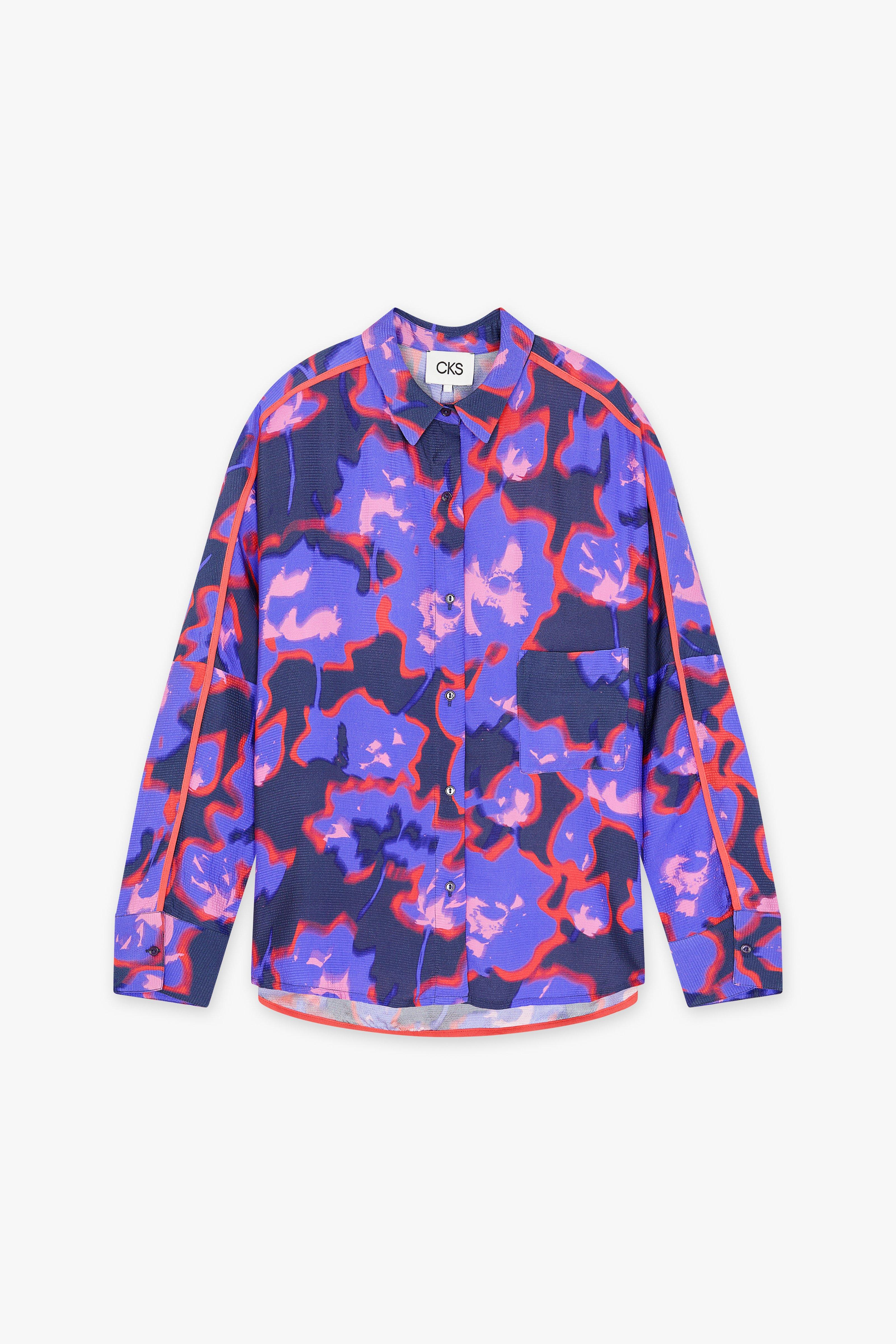 CKS Dames - BLOSSOM - blouse korte mouwen - donkergrijs