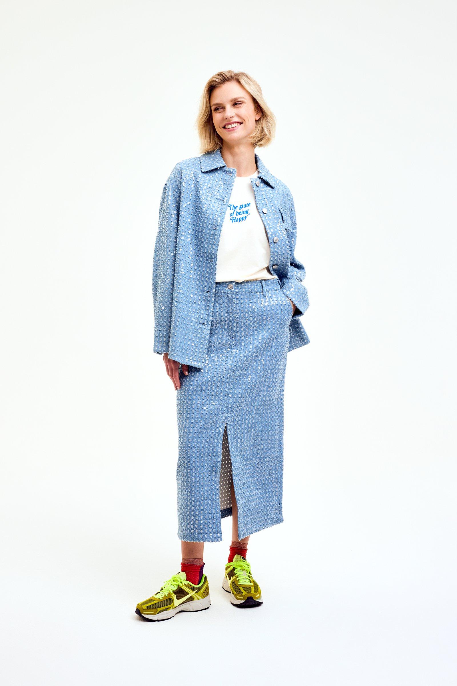 CKS Dames - COSMA - veste fantaisie - bleu clair