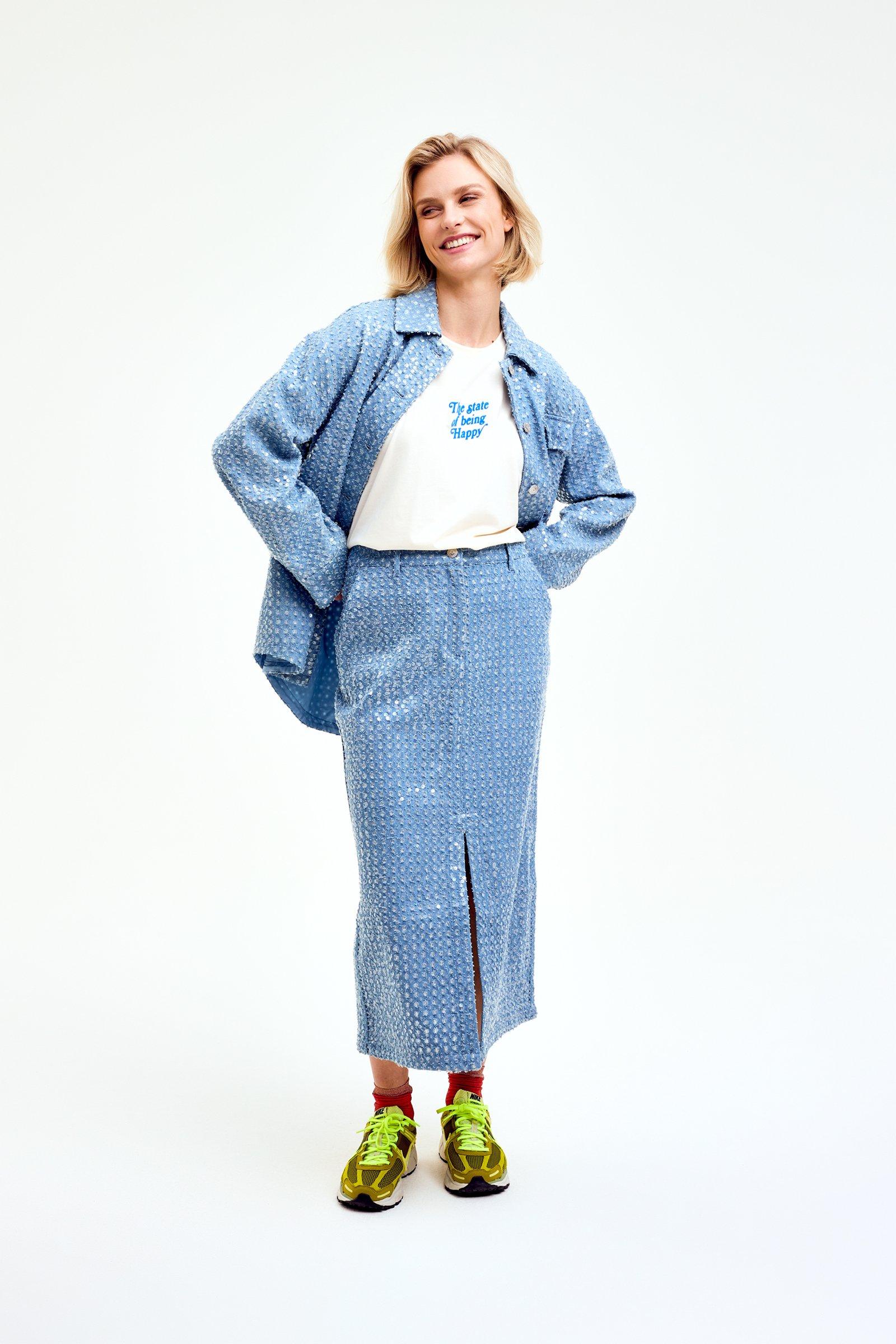 CKS Dames - COSMA - veste fantaisie - bleu clair