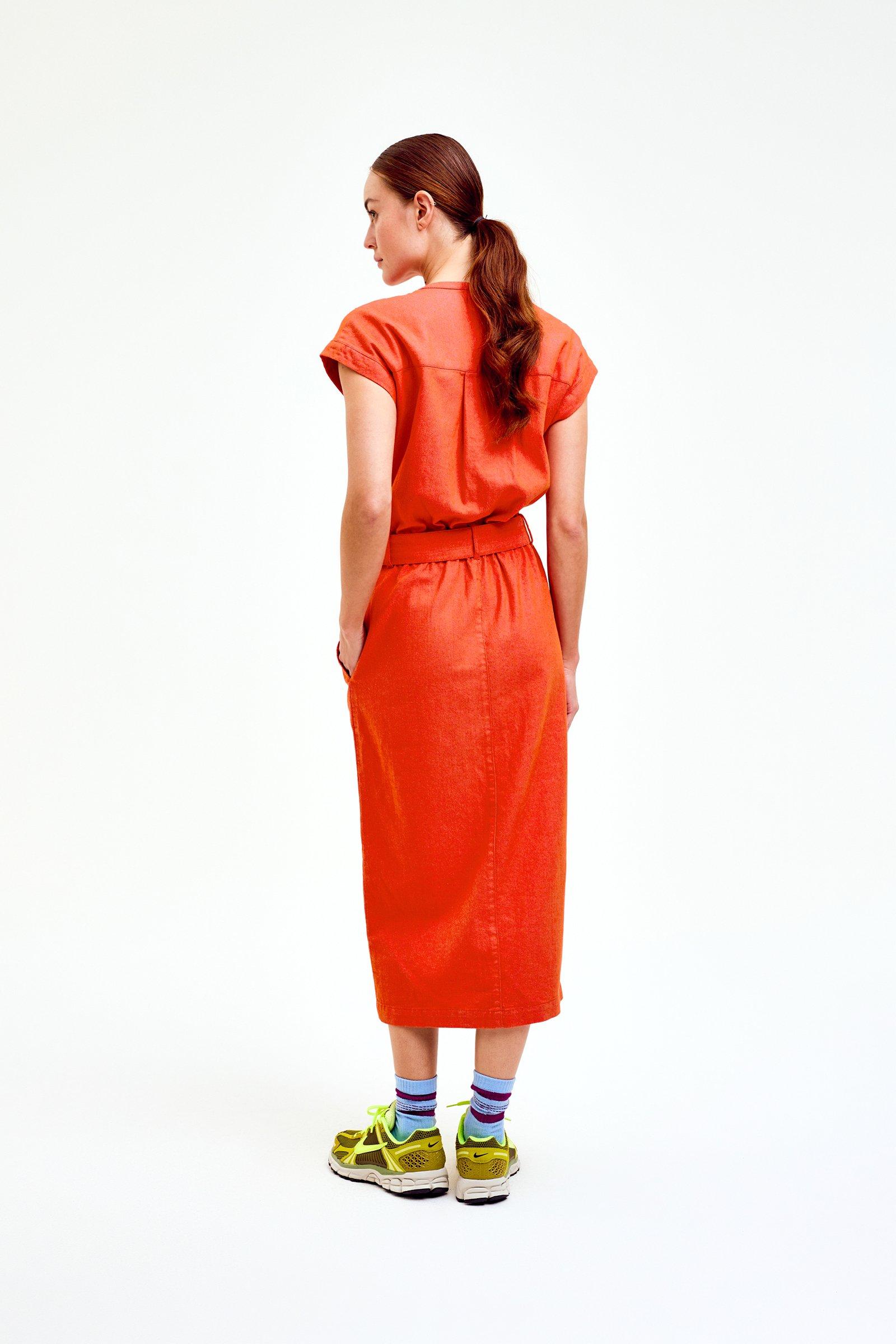 CKS Dames - DIVINE - Midi-Kleid - Hellorange