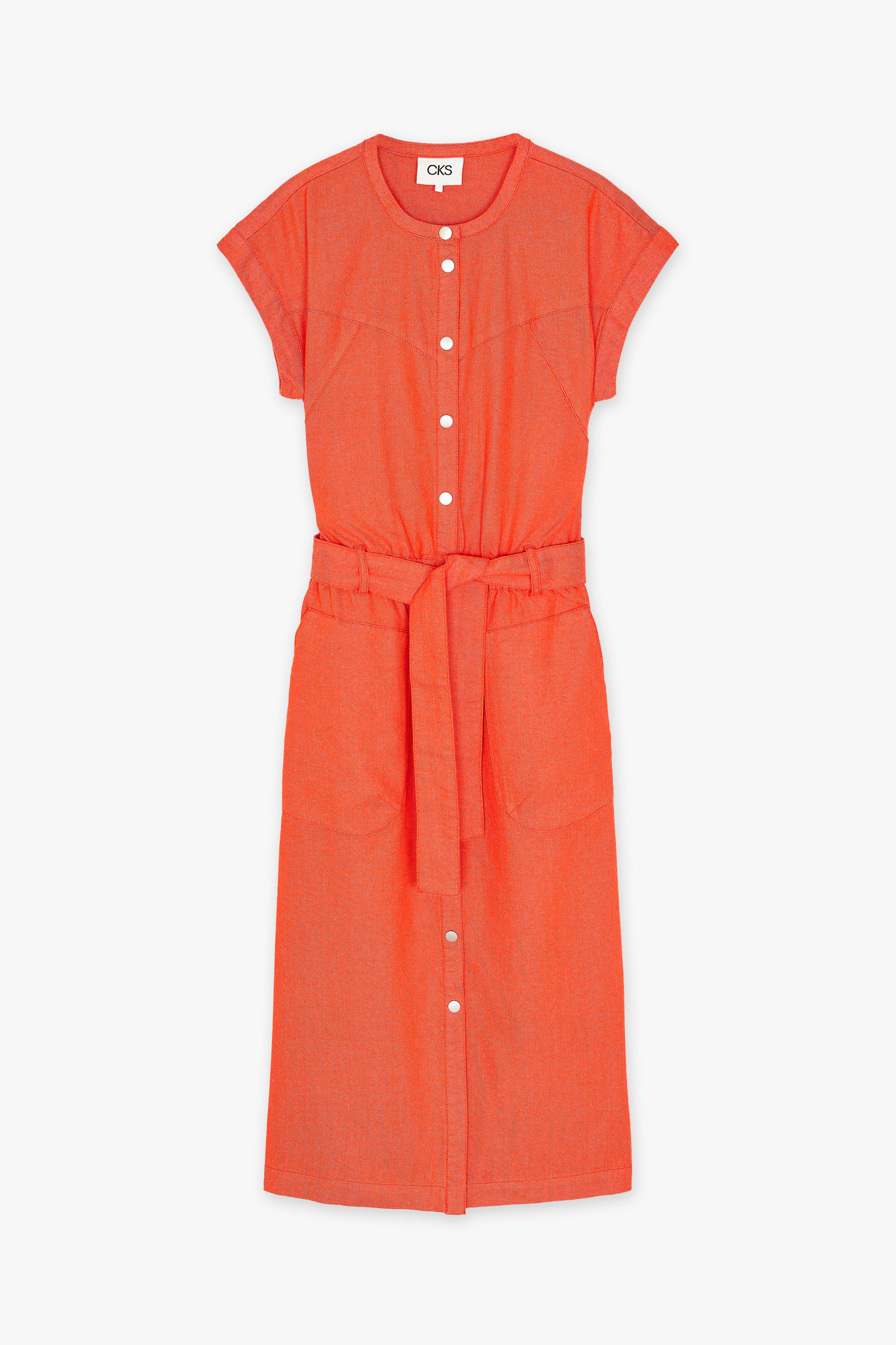 CKS Dames - DIVINE - Midi-Kleid - Hellorange